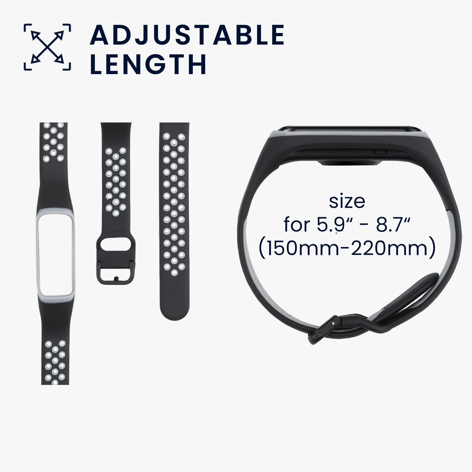 Silikonový řemínek na chytré hodinky Samsung Galaxy Fit 2 kwmobile 2 ks černo-červeno-černo-šedý