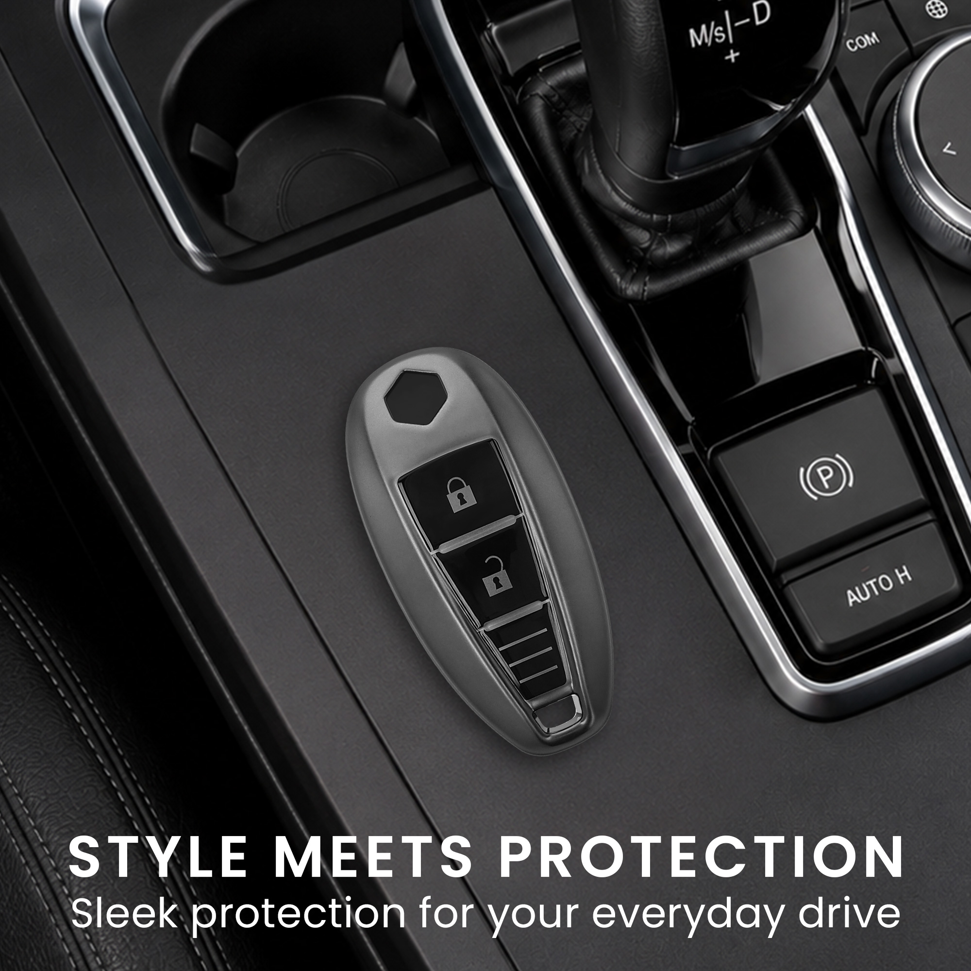 Obal na klíč od auta pro Suzuki Sport klíč se 2 tlačítky a funkcí Keyless Go kwmobile TPU - matná černá / černá