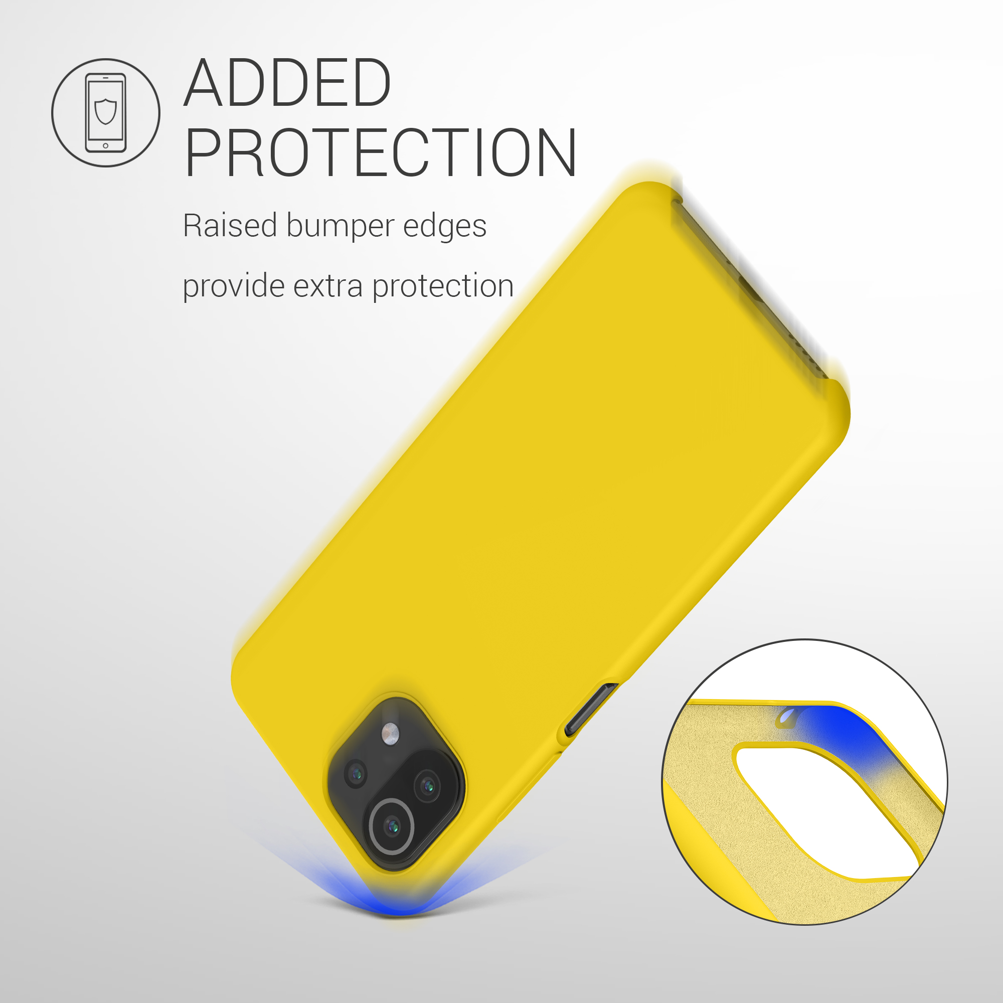 Silikonový kryt pro Xiaomi 11 Lite (5G) NE / Mi 11 Lite (5G), nárazuvzdorný, pro bezdrátové nabíjení kwmobile ‑ zářivě žlutá