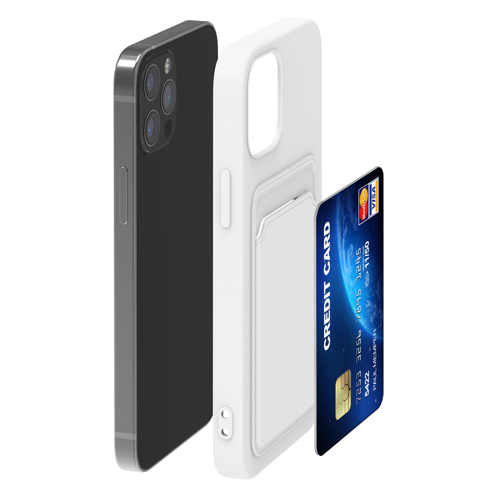 Kryt s přihrádkou kwmobile pro iPhone 12 / iPhone 12 Pro - bílá matná