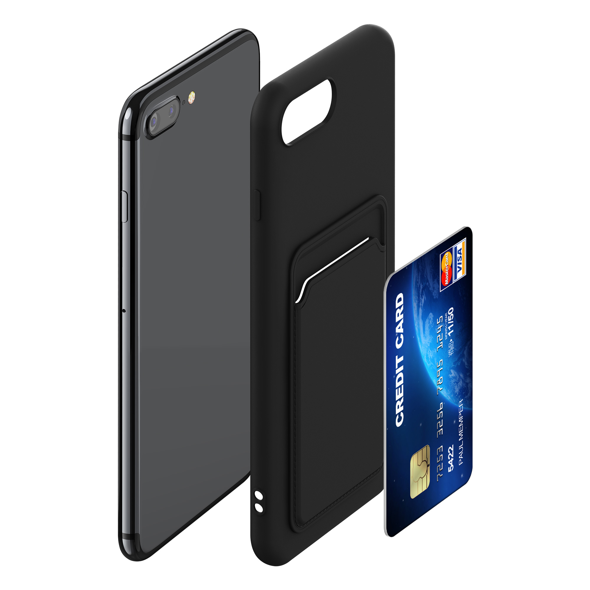Silikonový kryt kwmobile pro Apple iPhone 7 Plus / iPhone 8 Plus - černá