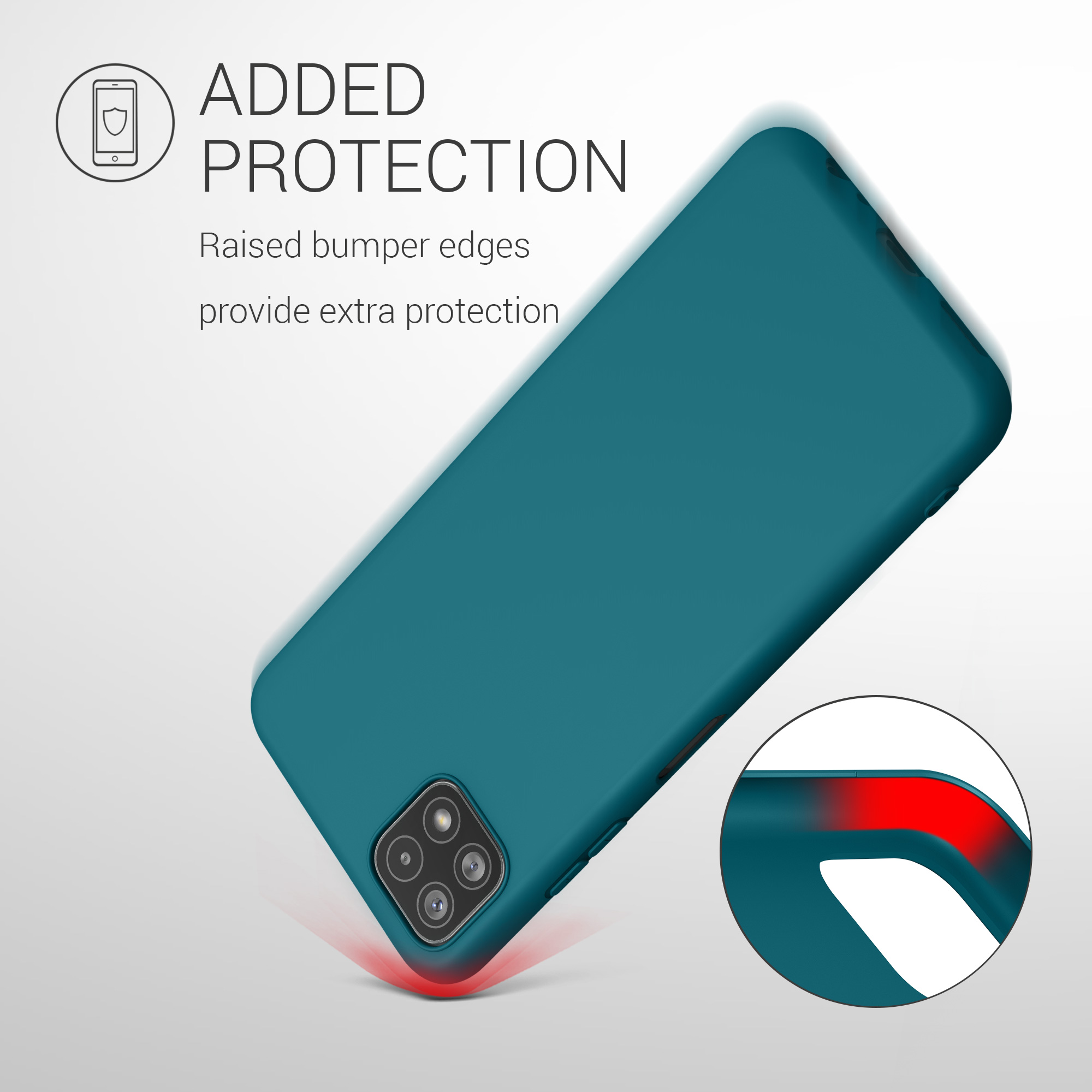 Kryt na mobil Samsung Galaxy A22 5G kwmobile TPU Matná petrolejová