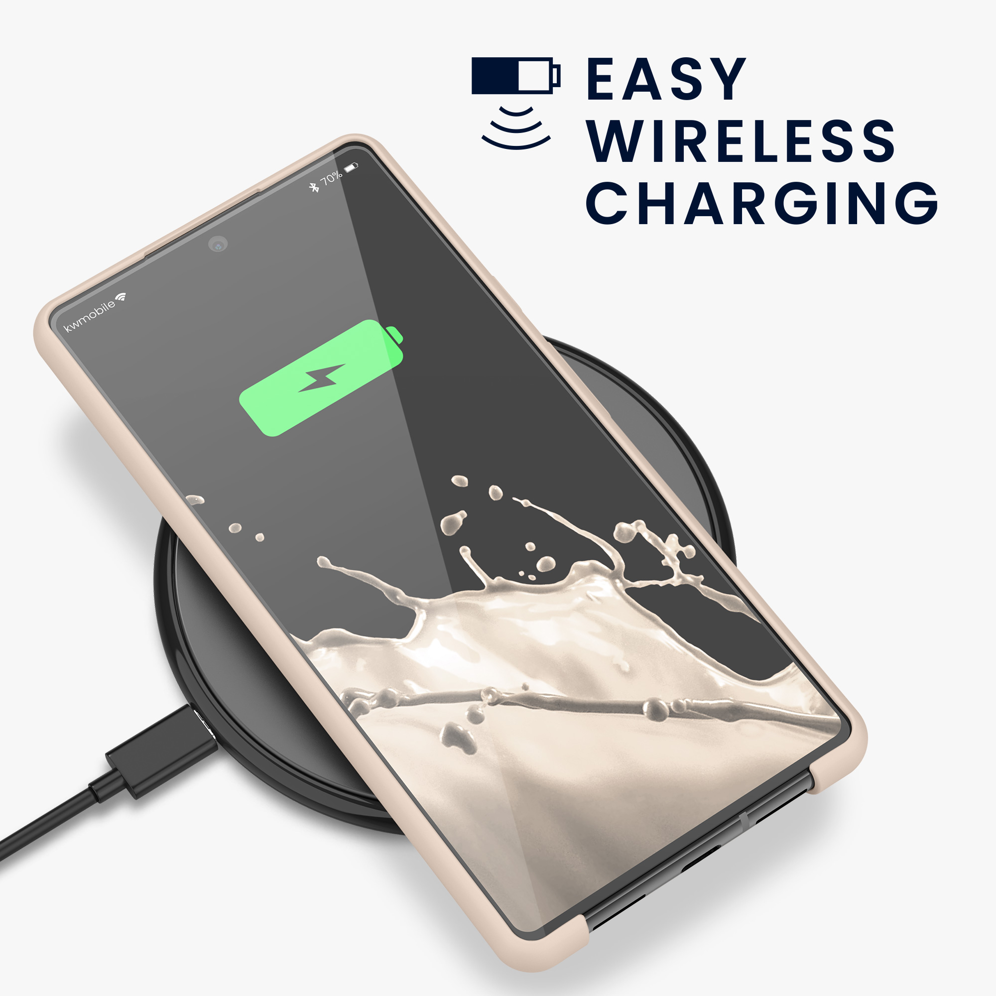 Zadní kryt kwmobile pro Google Pixel 6 - wireless charging cream matte