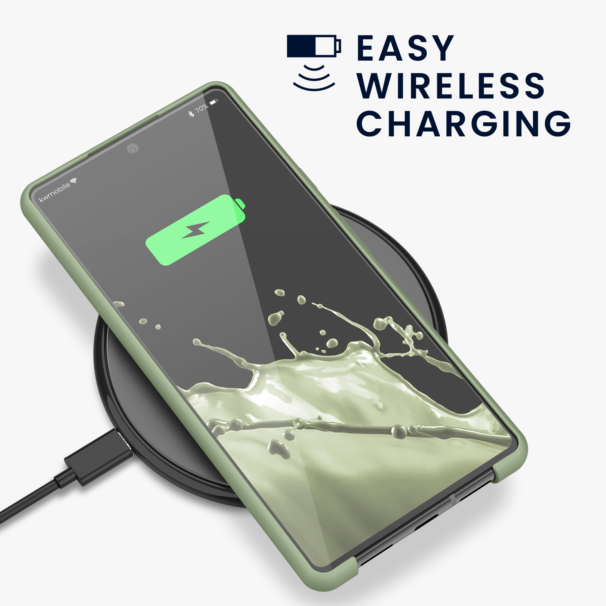 Zadní kryt kwmobile pro Google Pixel 6 - wireless charging šedá zelená