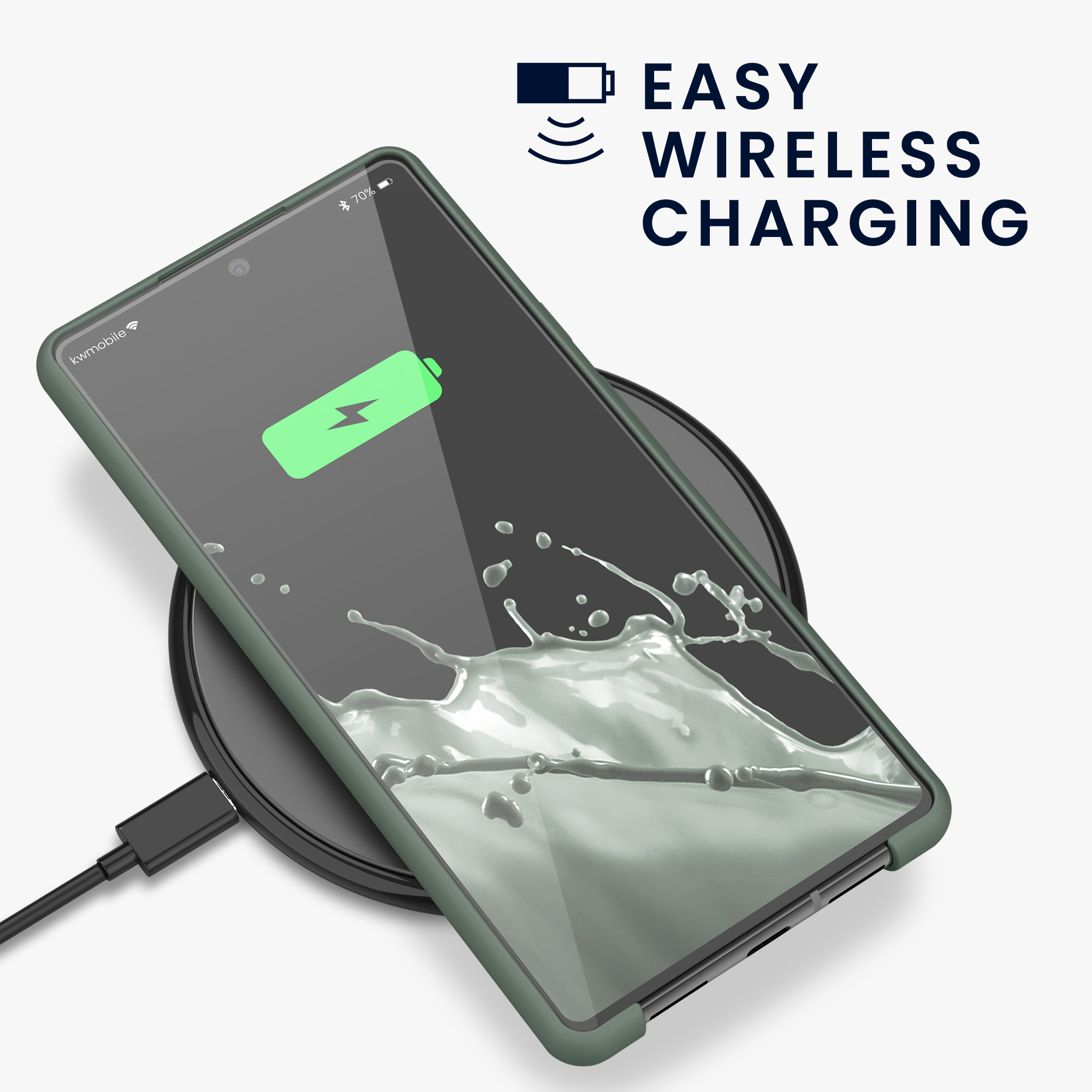 Zadní kryt kwmobile pro Google Pixel 6 - wireless charging rainwashed zelená