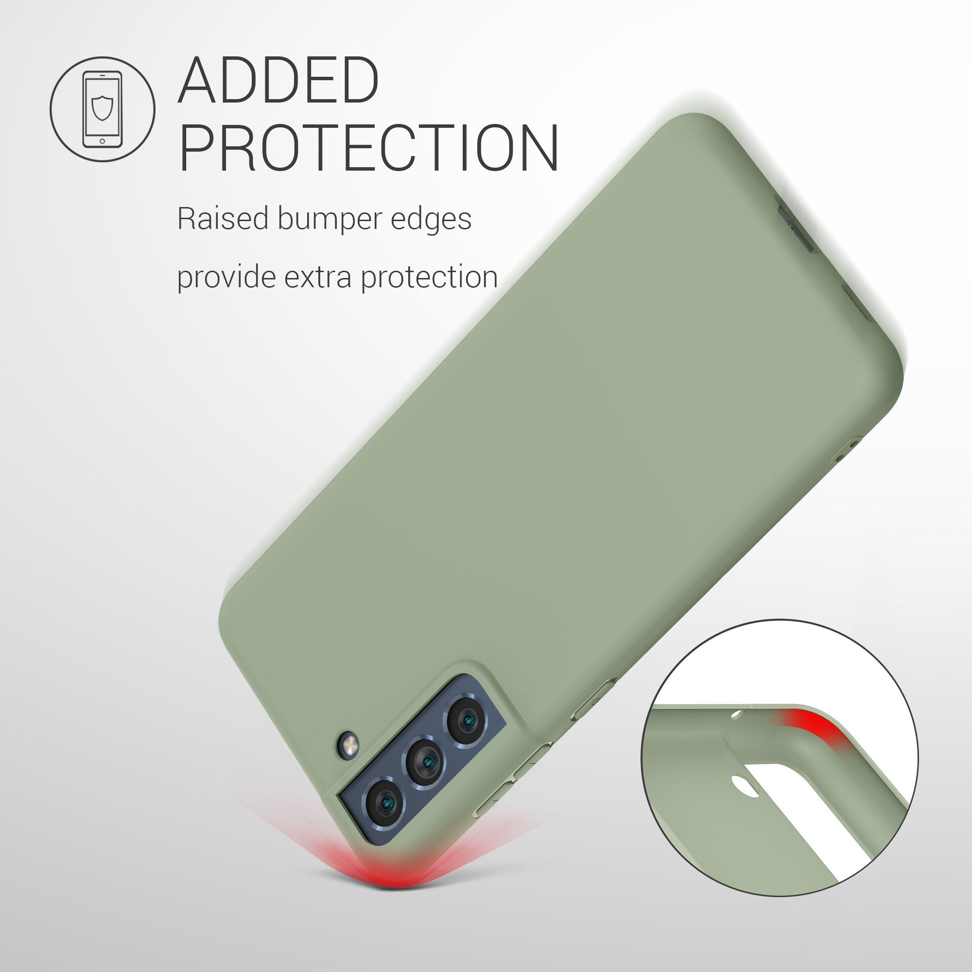 Kryt na mobil Galaxy S21 Fan Edition kwmobile Soft Cover šedozelená