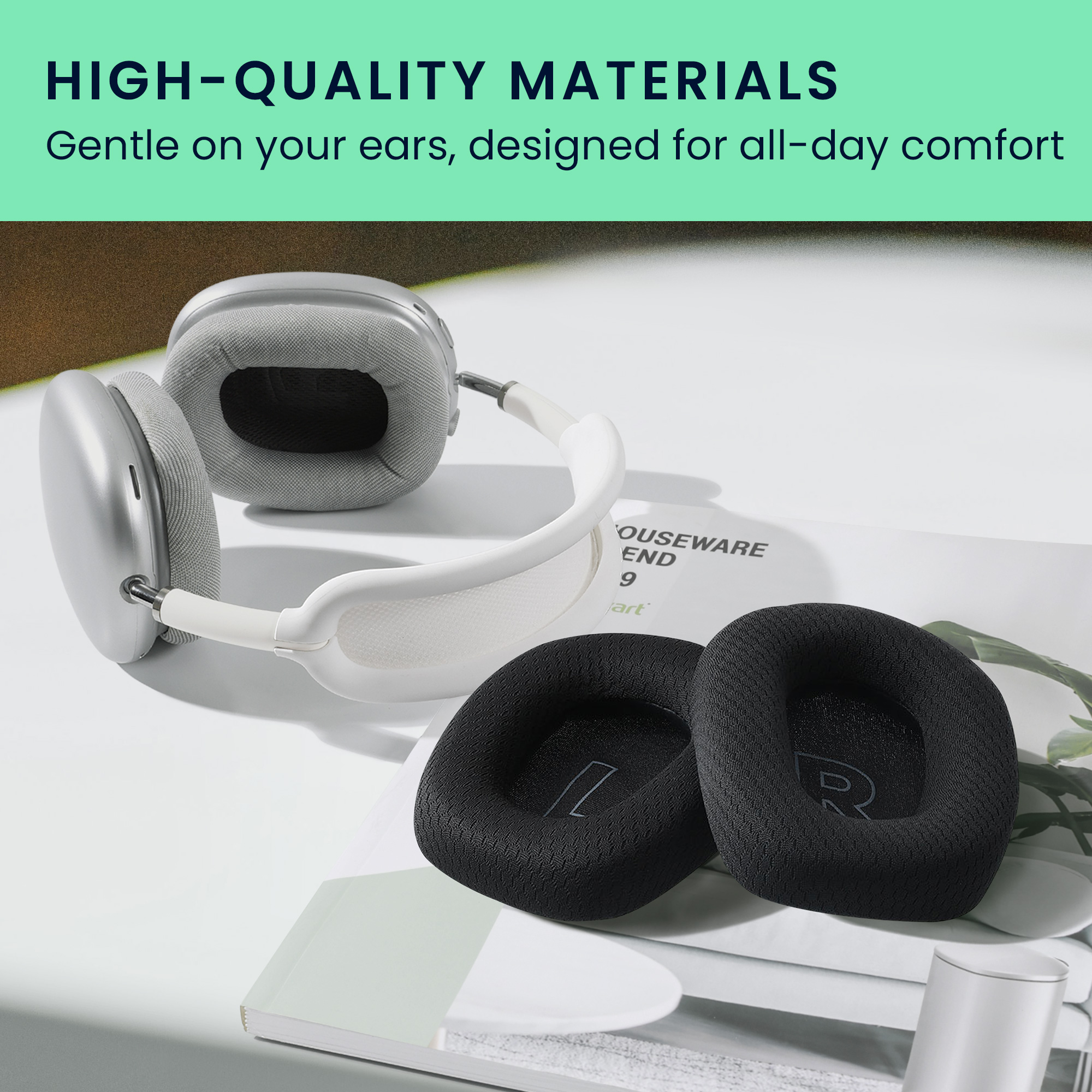 Náhradní náušníky Logitech G733 kwmobile 2 ks černý