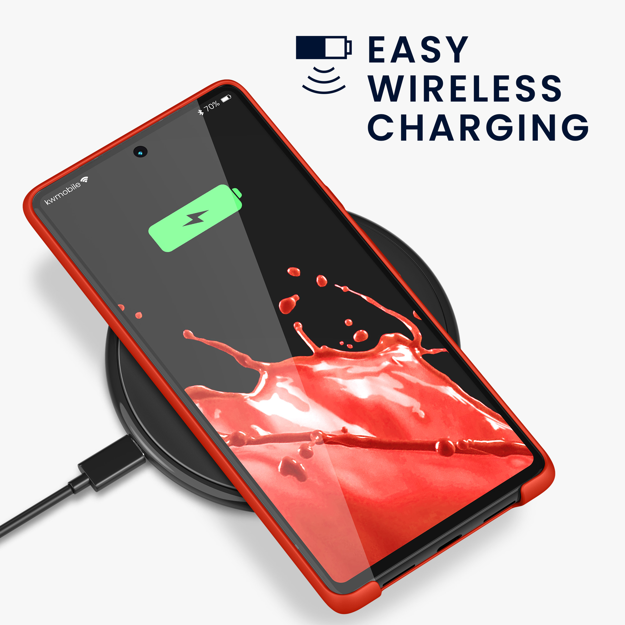 Pouzdro pro Google Pixel 6 Pro kwmobile silikonové - mandarinková oranžová