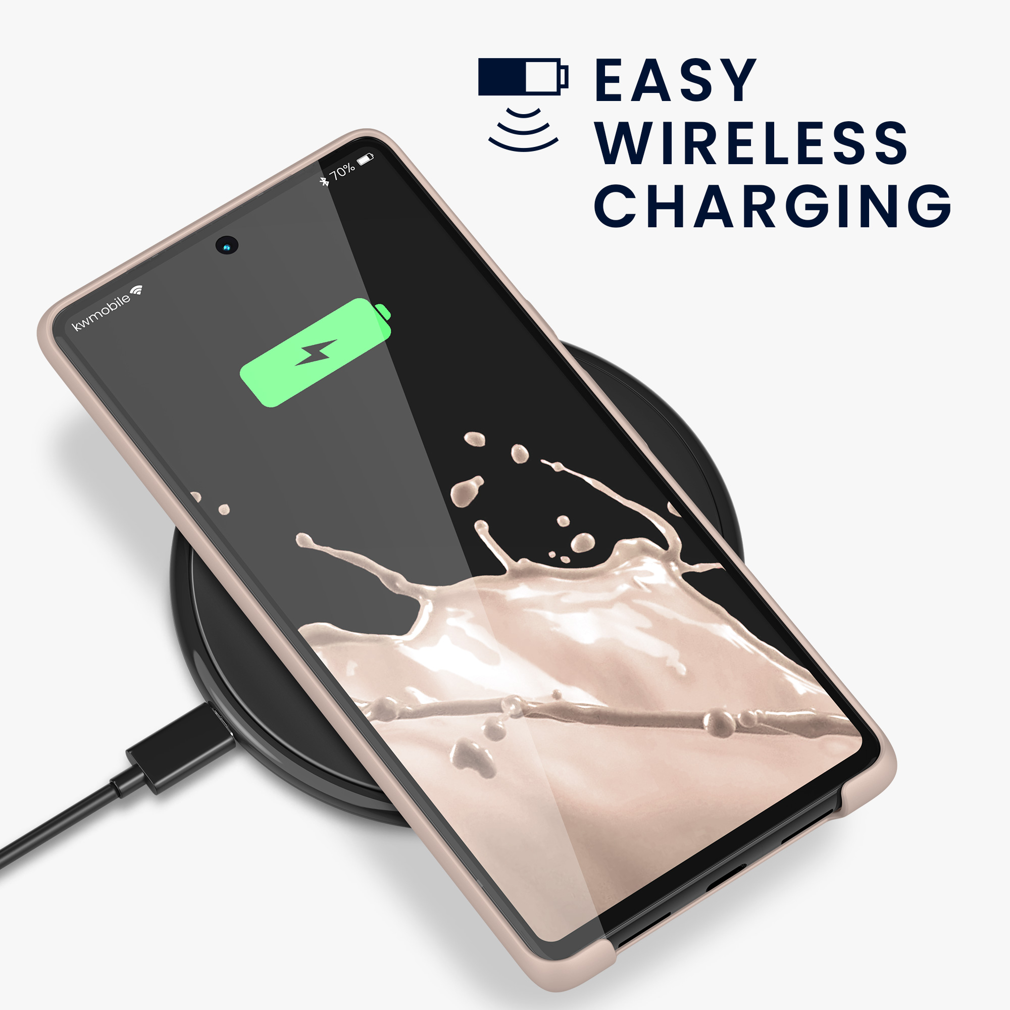 Silikonový kryt kwmobile pro Google Pixel 6 Pro - krémová