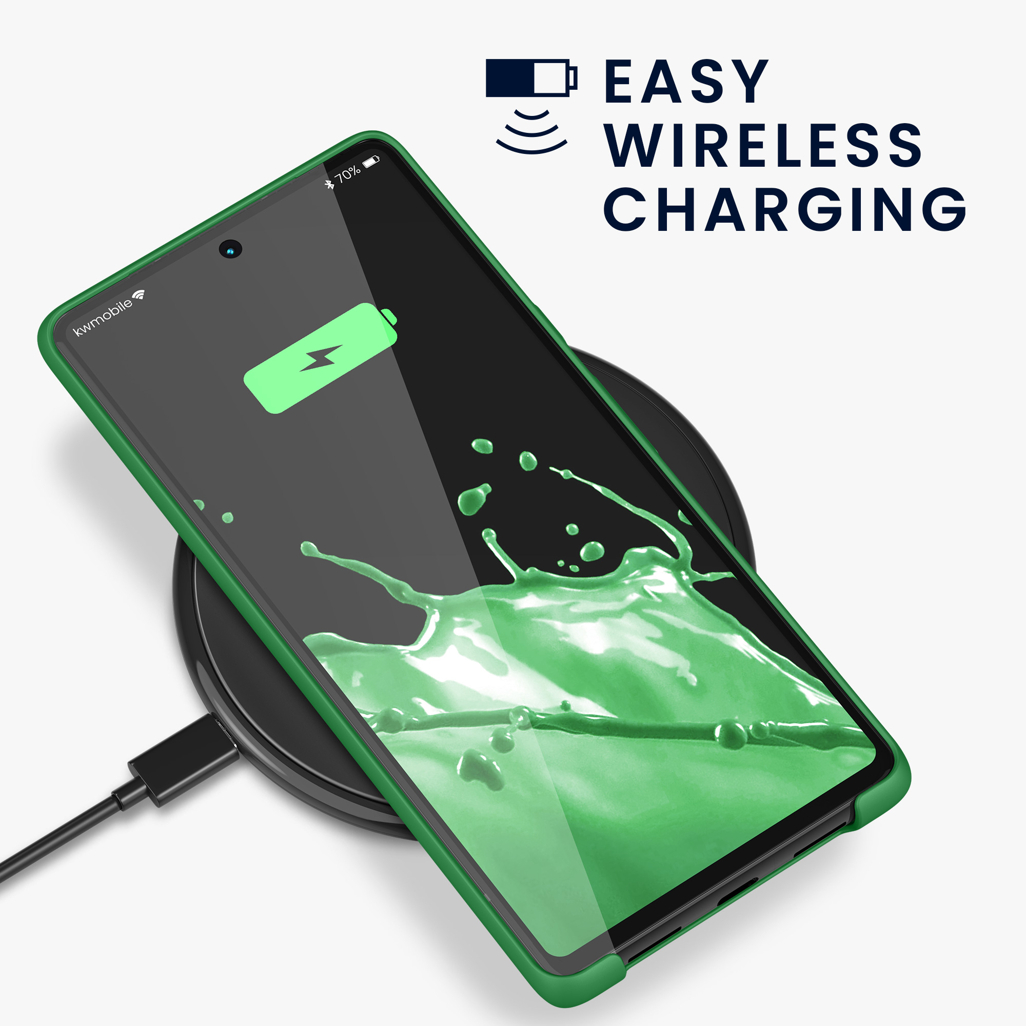 Silikonový kryt kwmobile pro Google Pixel 6 Pro - wireless charging pixie green