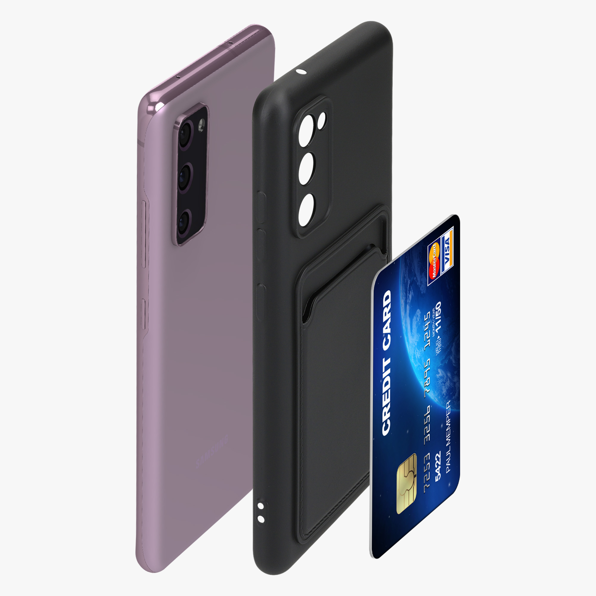Kryt na mobil Samsung Galaxy S20 FE kwmobile Card Holder matně černý