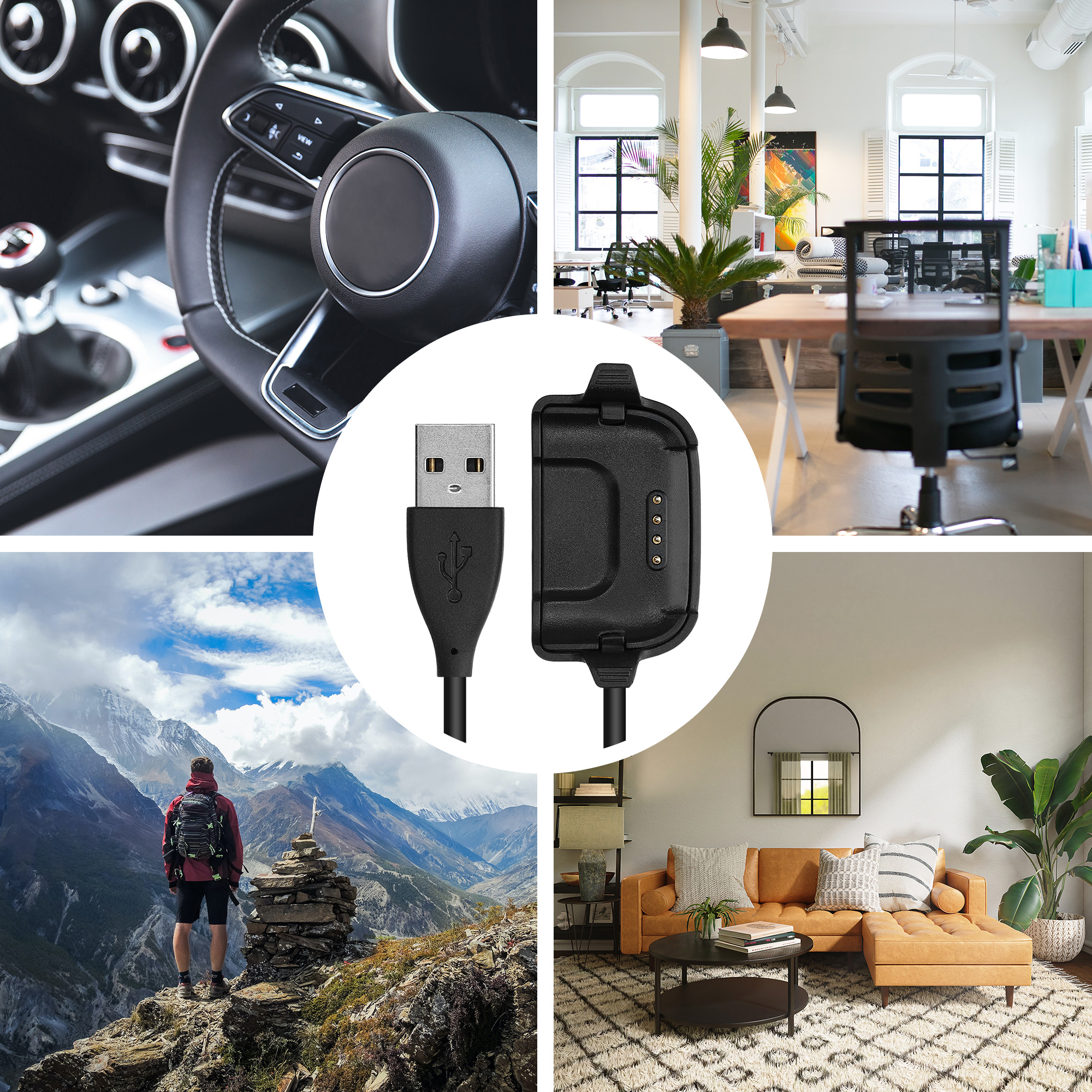 Nabíjecí kabel kwmobile pro Willful ID205 / Yamay SW020 - černá
