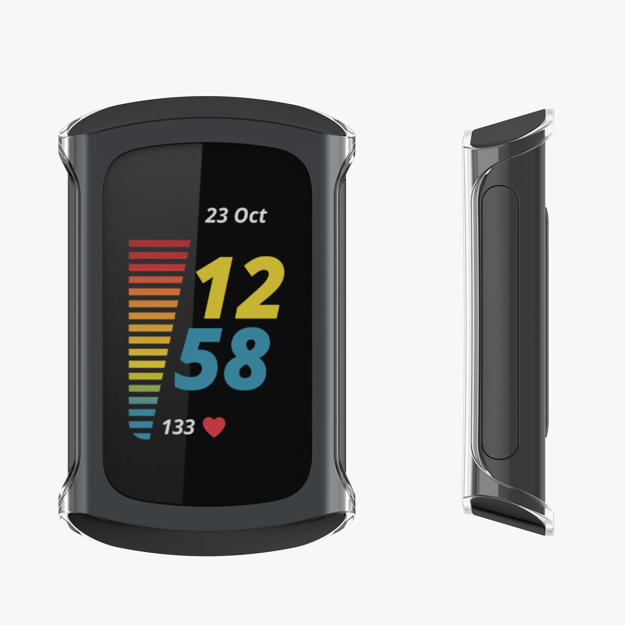 2x Ochranný obal na fitness tracker kwmobile pro Fitbit Charge 6 / Charge 5 - čirá
