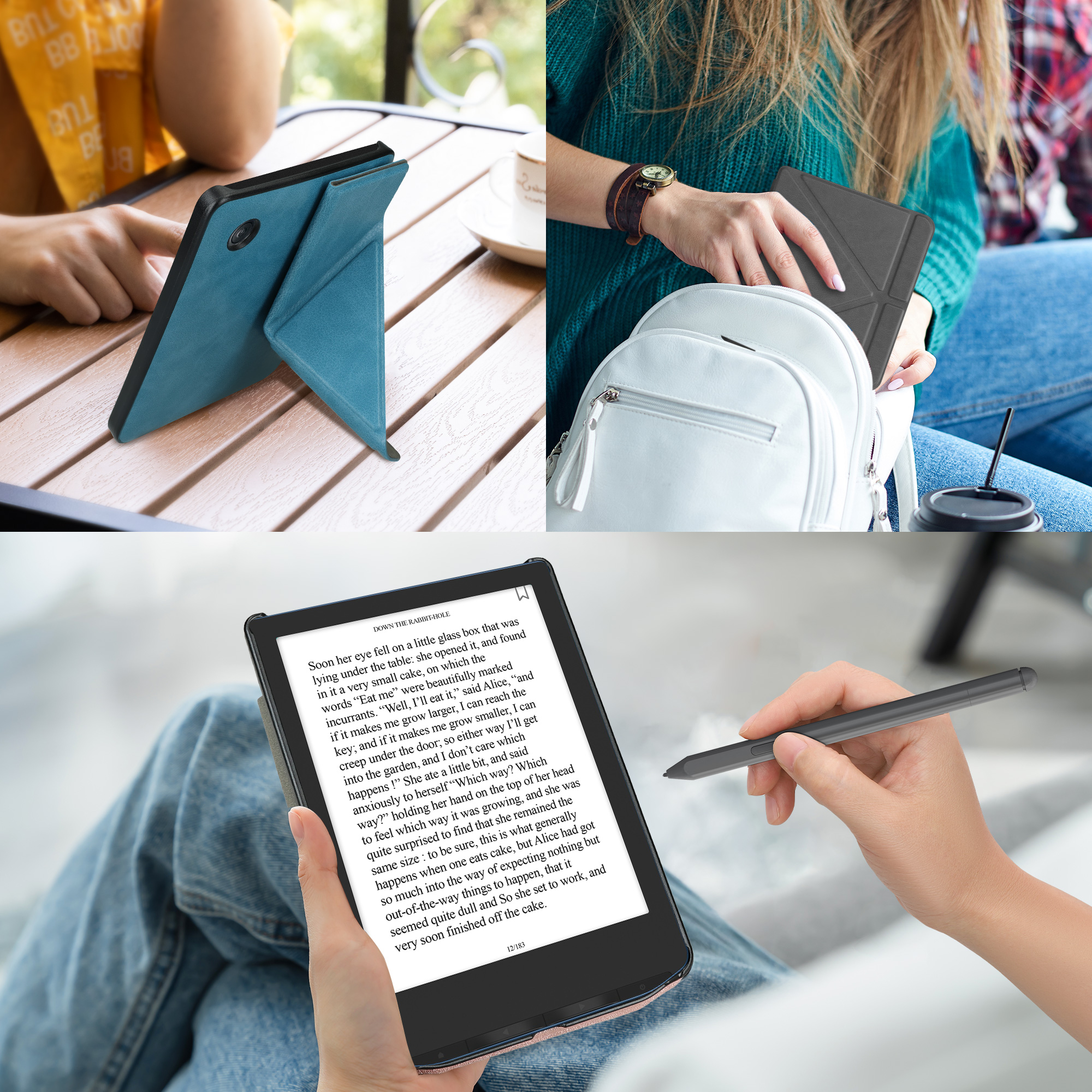 kwmobile pouzdro na čtečku Kobo Libra 2, antracitová