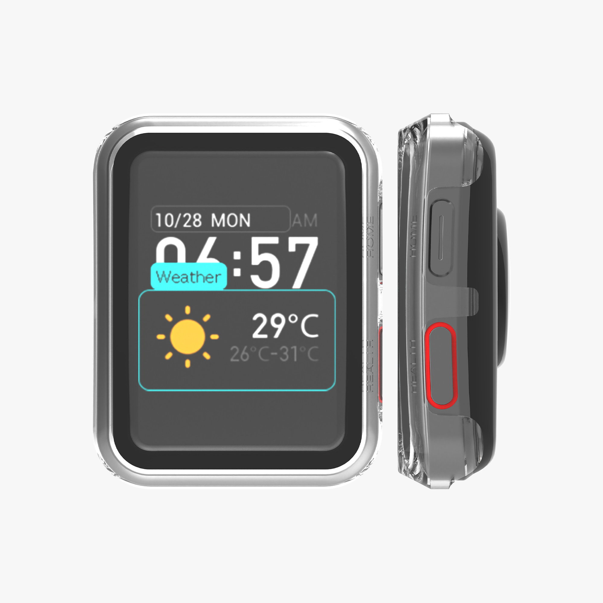 Ochranný kryt hodinky Huawei Watch D tvrzené sklo sada 2 ks černá/průhledná kwmobile