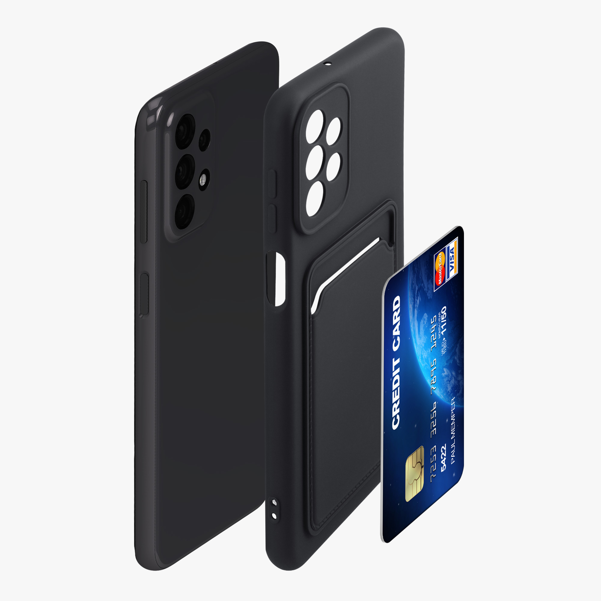 Kryt na mobil Samsung Galaxy A23 4G / 5G kwmobile TPU s přihrádkou na kartu Černá