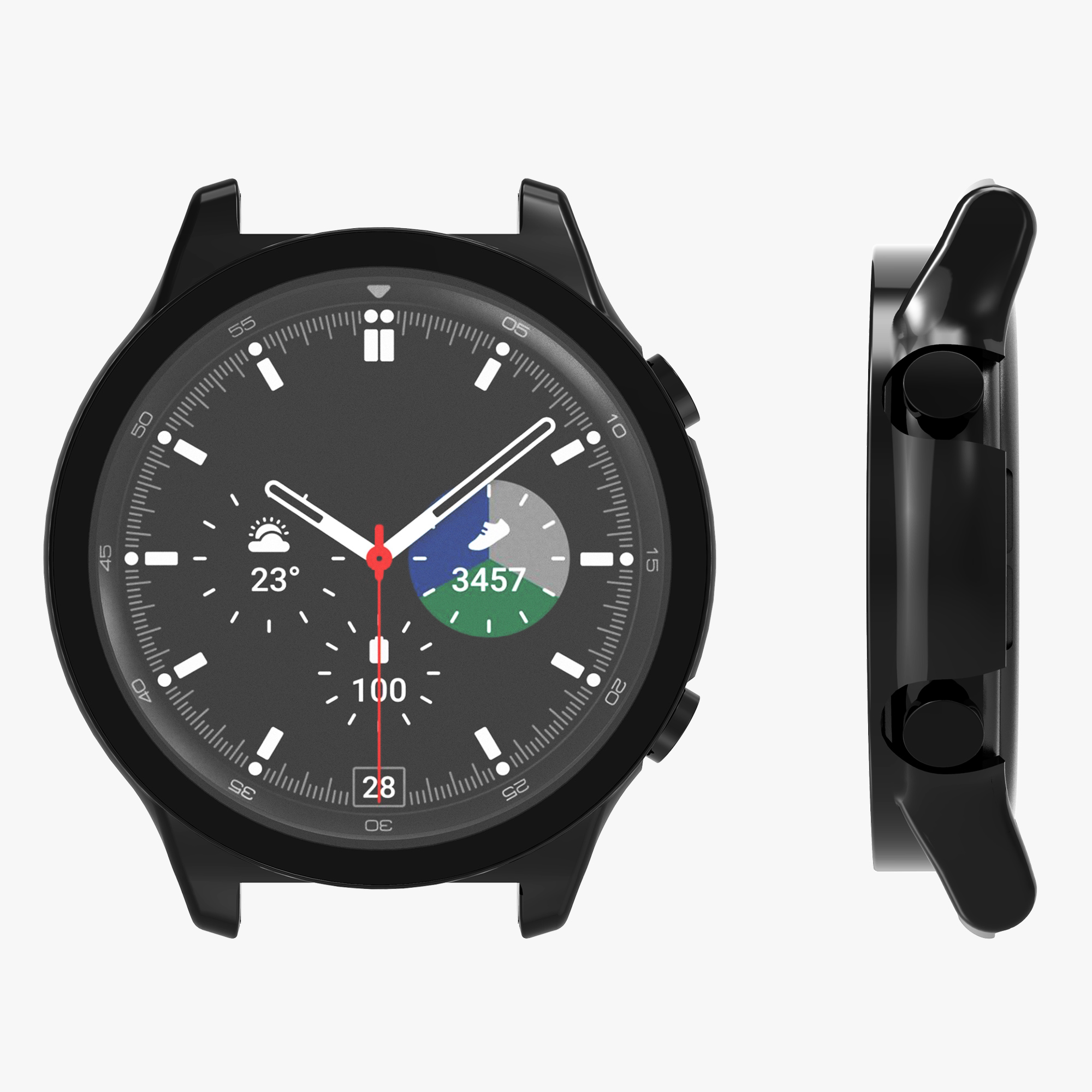 Kryt s tvrzeným sklem pro HONOR Watch GS 3, 2 ks kwmobile ‑ černá / čirá