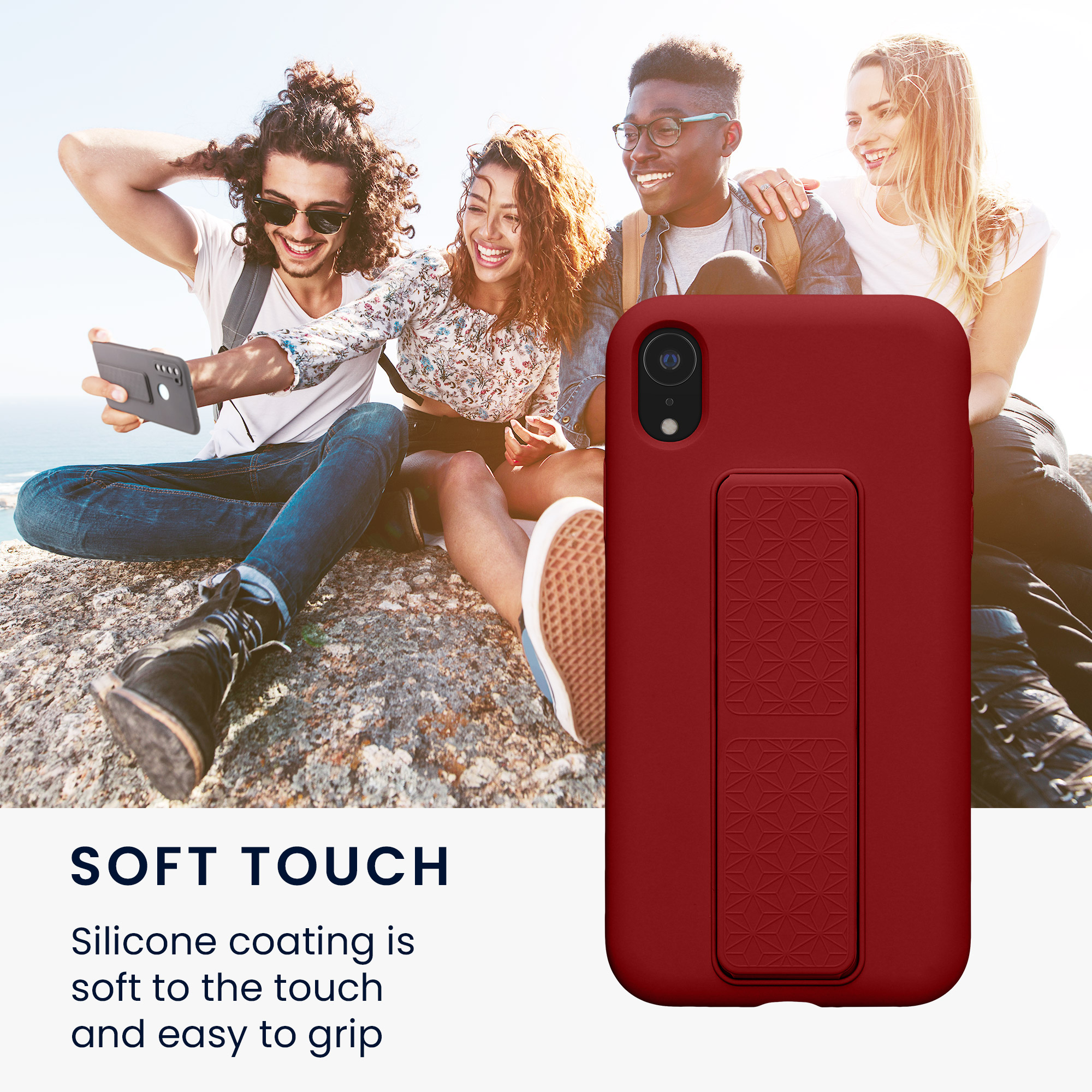 Silikonový kryt na mobil kwmobile pro Apple iPhone XR - rebarborově červená