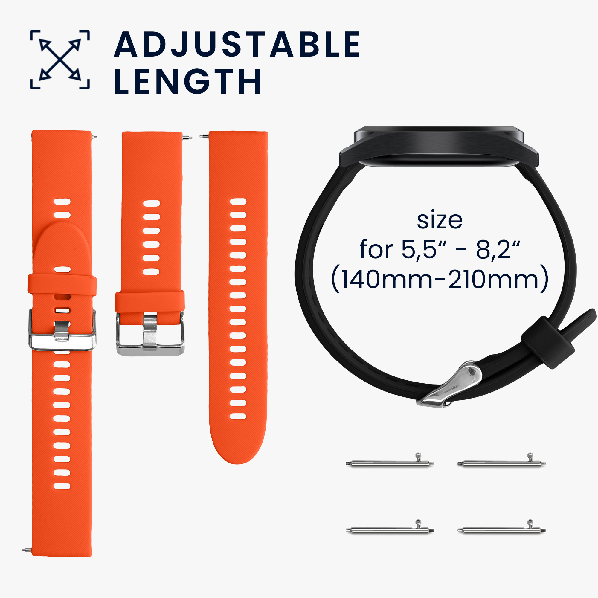 Řemínek kwmobile pro Xiaomi Mi Watch / Mi Watch Color Sport - Černá / oranžová