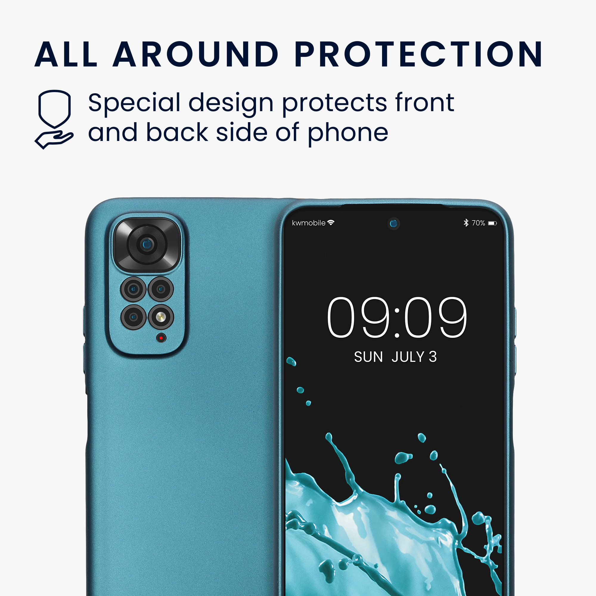 Kryt Xiaomi Redmi Note 11 metalický TPU metalická karibská modrá kwmobile