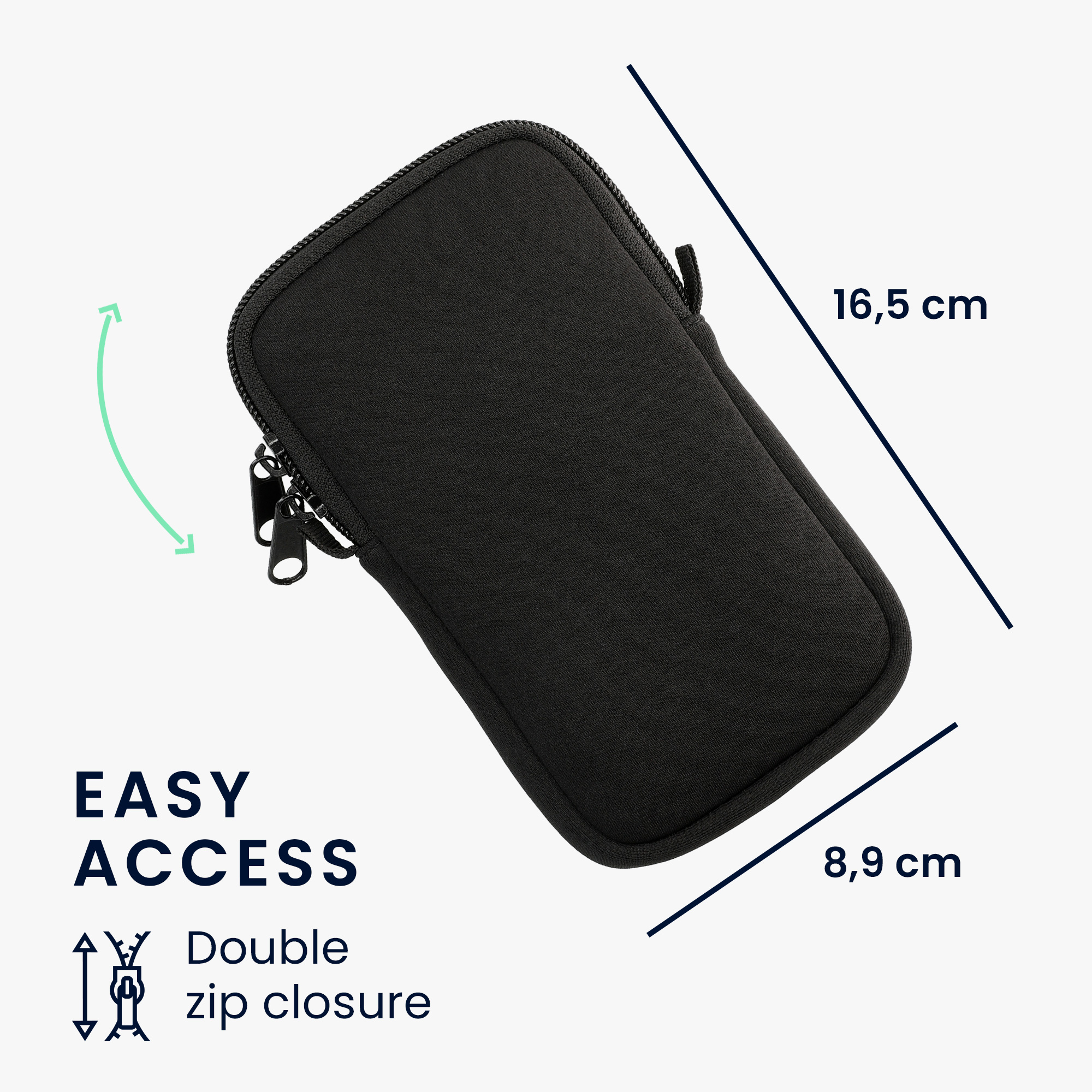 kwmobile univerzální pouzdro na mobil L 6.5", neopren, černá