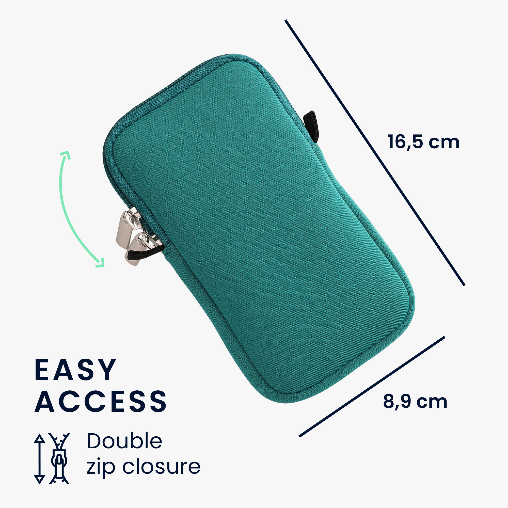 kwmobile univerzální pouzdro na mobil L 6.5", neopren, petrol