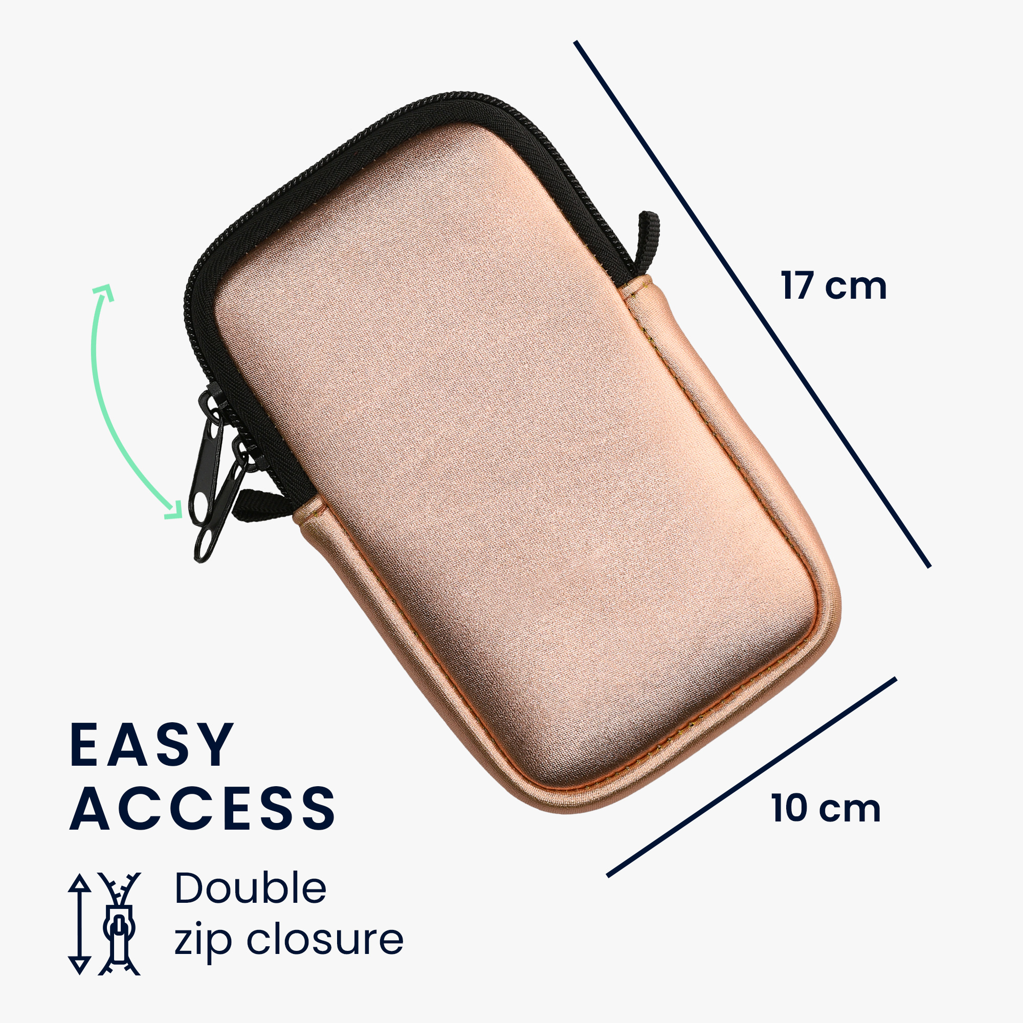 Řemínek kwmobile pro Neoprene Phone Bag M, metalická růžově zlatá