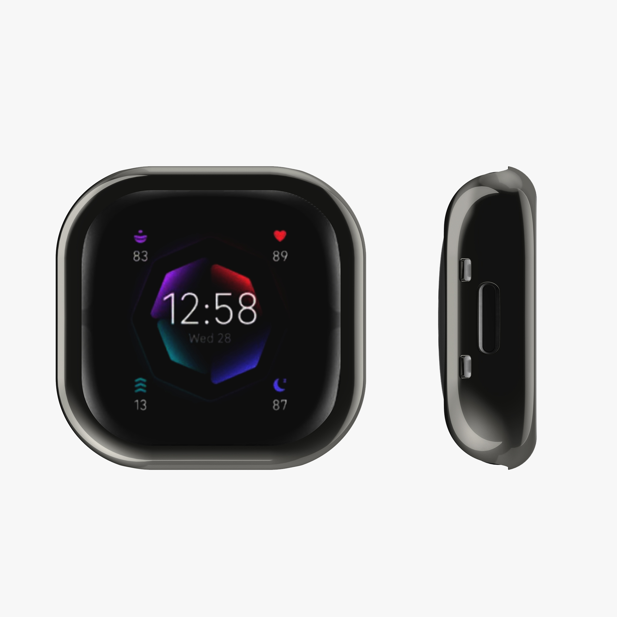 2 ks Ochranný kryt na hodinky kwmobile pro Fitbit Versa 4 / Sense 2 - černá / stříbrná