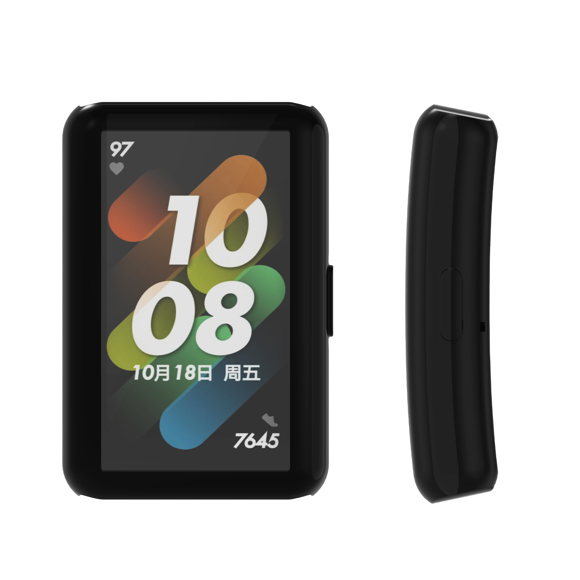 Ochranný rámeček se sklem na fitness náramek HONOR Band 7 / Band 6 / Huawei Band 7 / Band 6 Case 2 ks černo-transparentní