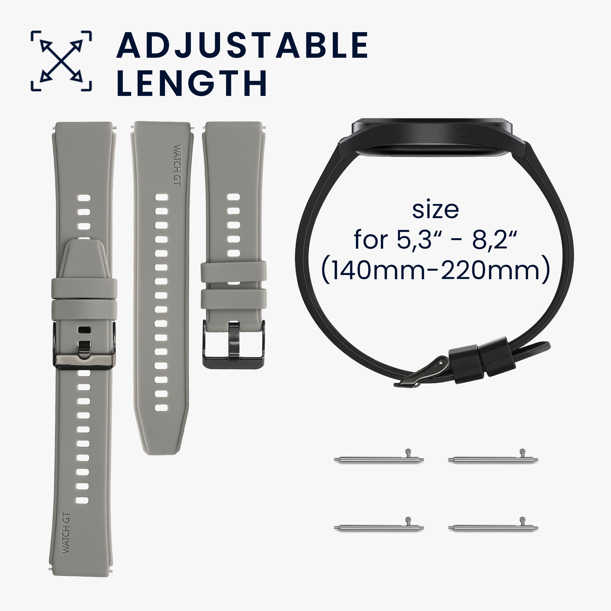 2x Řemínek Withings ScanWatch 42mm / Steel HR 40mm / ScanWatch Horizon kwmobile - černá / šedá