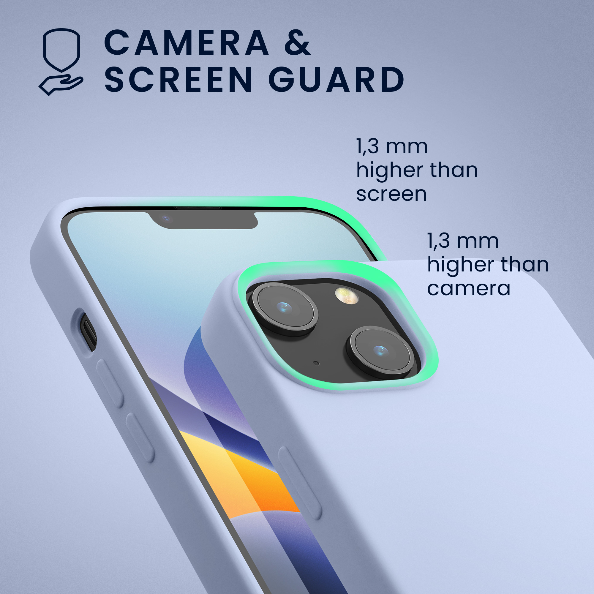 Pouzdro pro iPhone 14 kwmobile tenké silikonové - matná světle modrá
