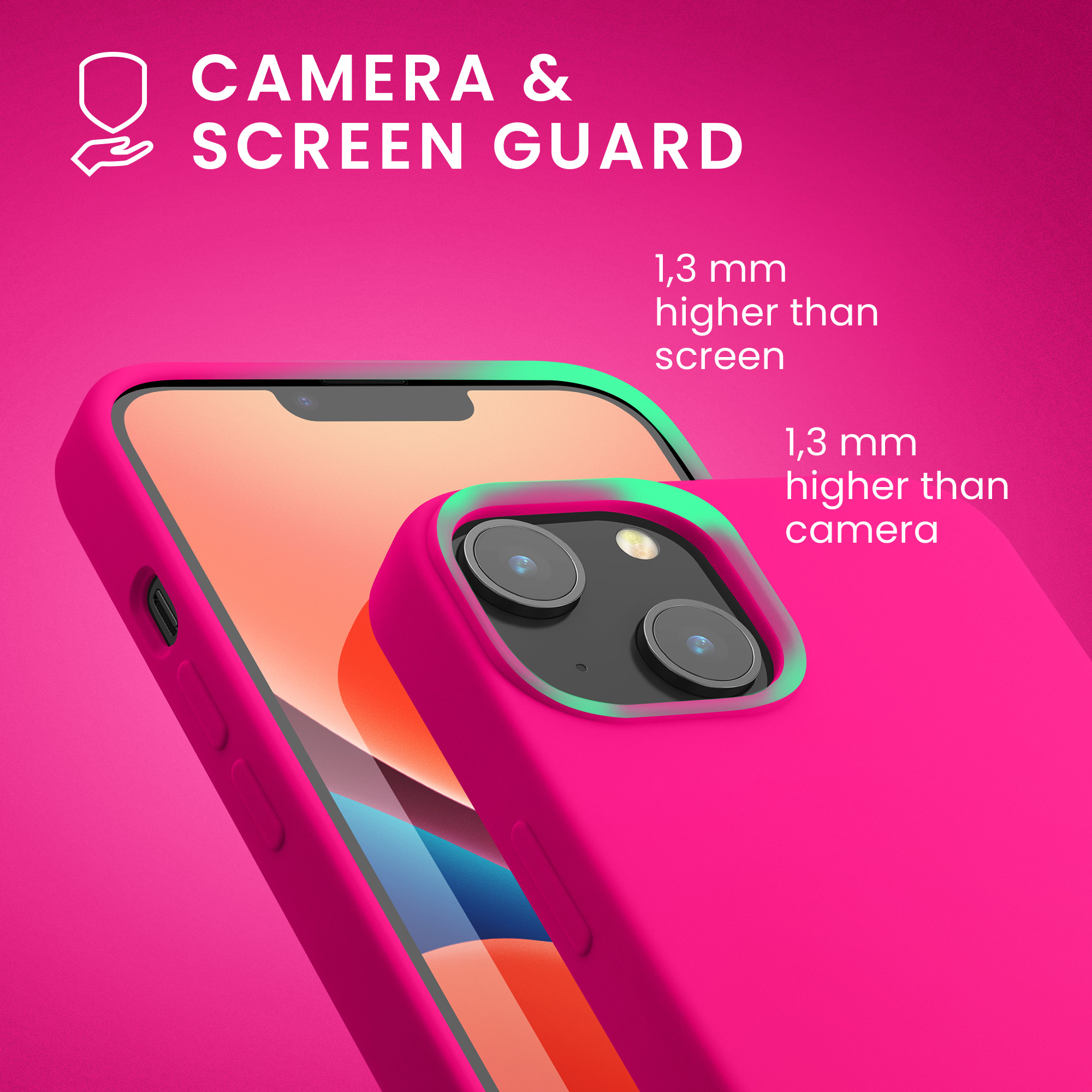 Pouzdro pro iPhone 14 kwmobile tenké silikonové - neonově růžová