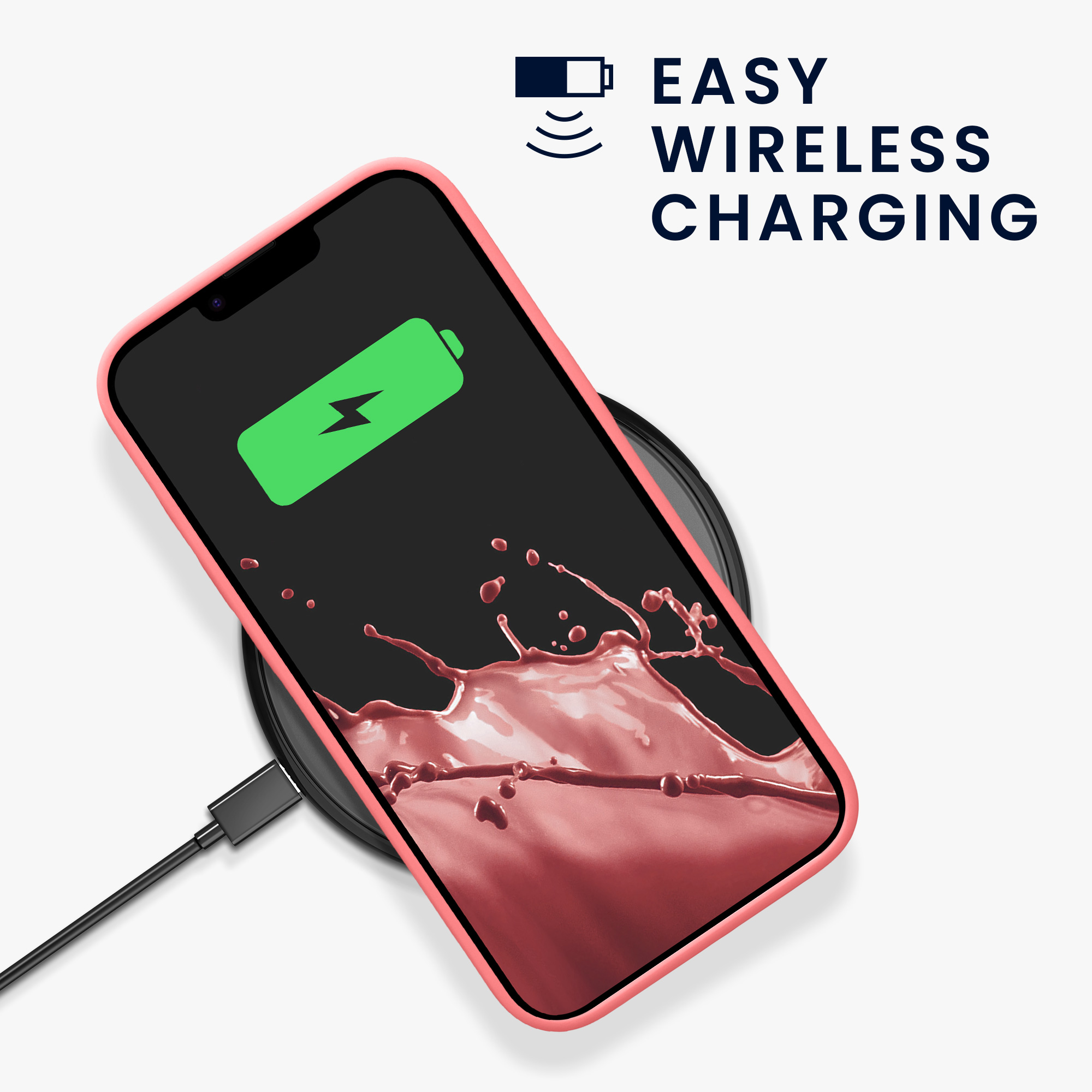 Pouzdro pro iPhone 14 kwmobile tenké silikonové - pastelová korálová