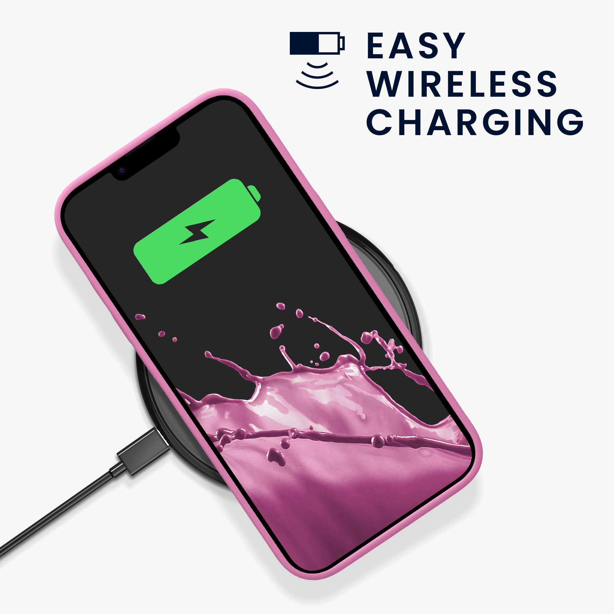 Pouzdro pro iPhone 14 kwmobile tenké silikonové - růžová levandulová