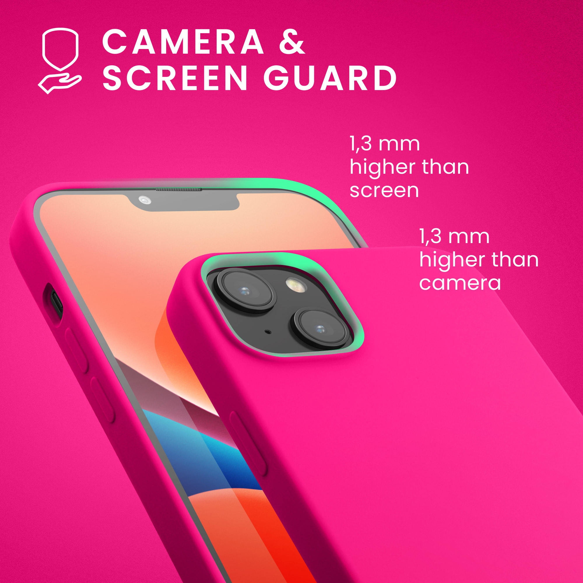 Pouzdro pro iPhone 14 Plus kwmobile tenké silikonové - neonově růžová