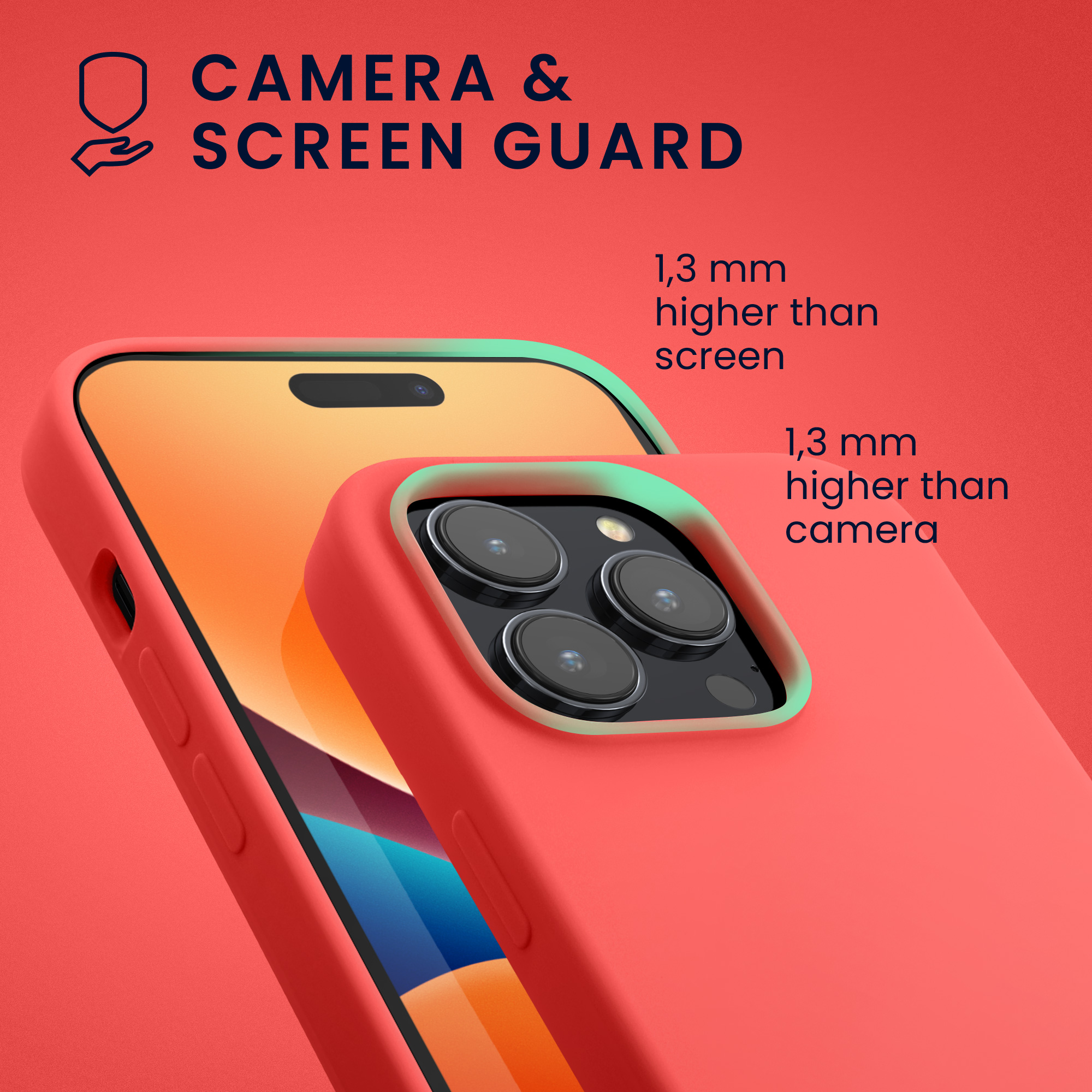 Pouzdro pro iPhone 14 Pro kwmobile tenké silikonové - neonově korálová