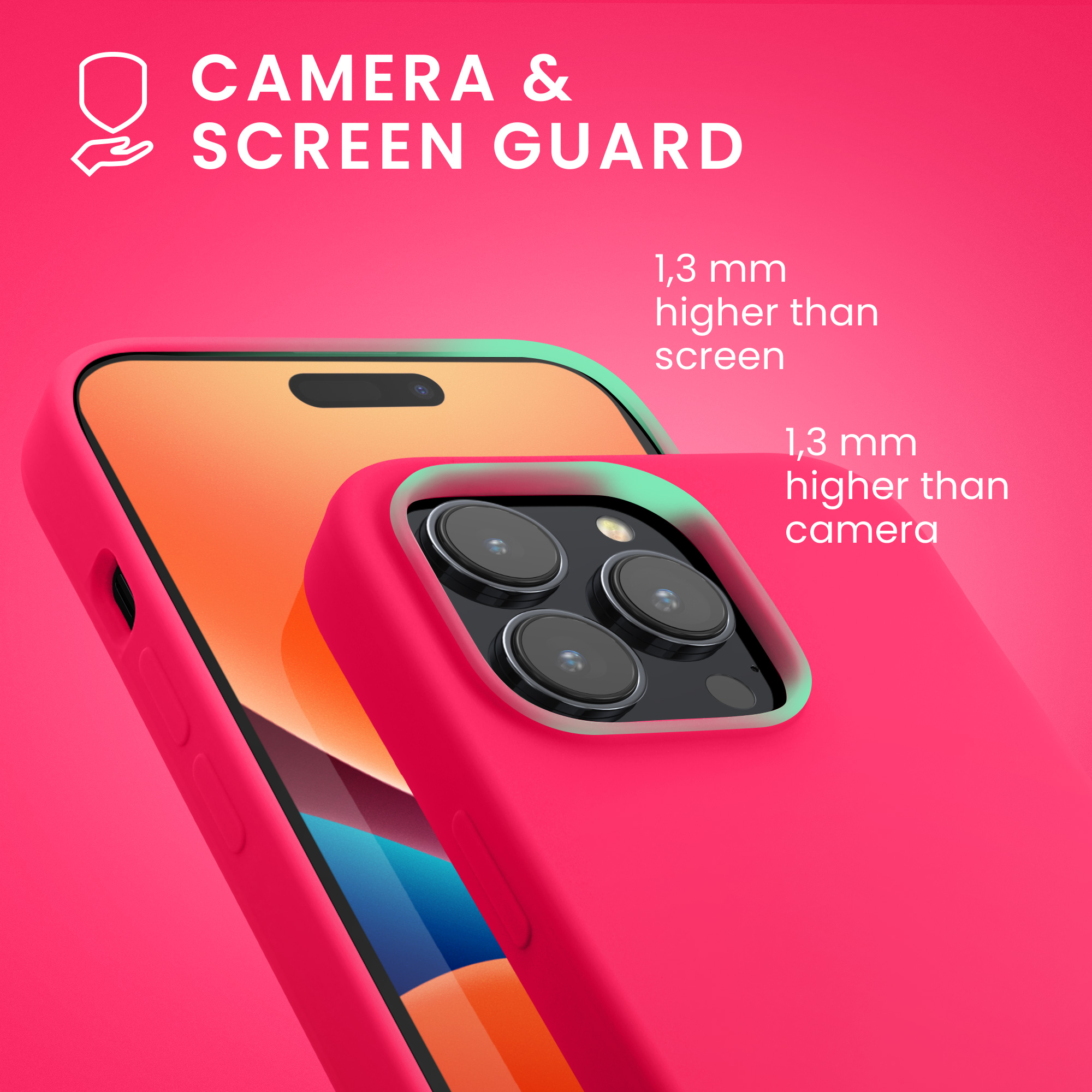 Kryt kwmobile slim iPhone 14 Pro neonově růžová