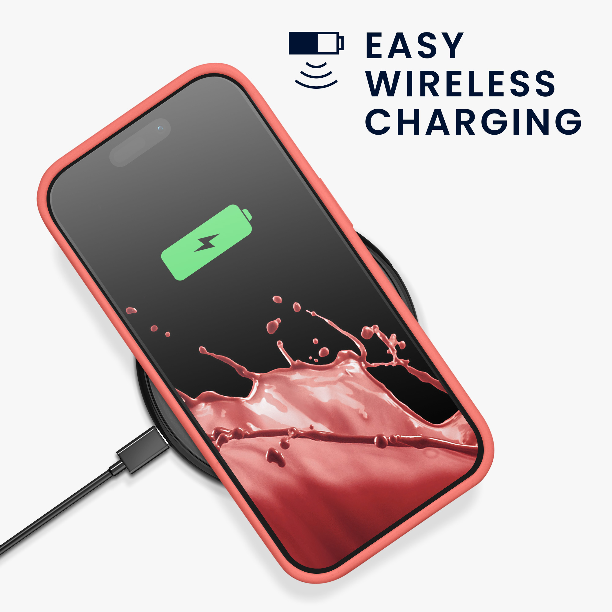Pouzdro pro iPhone 14 Pro kwmobile tenké silikonové - pastelová korálová
