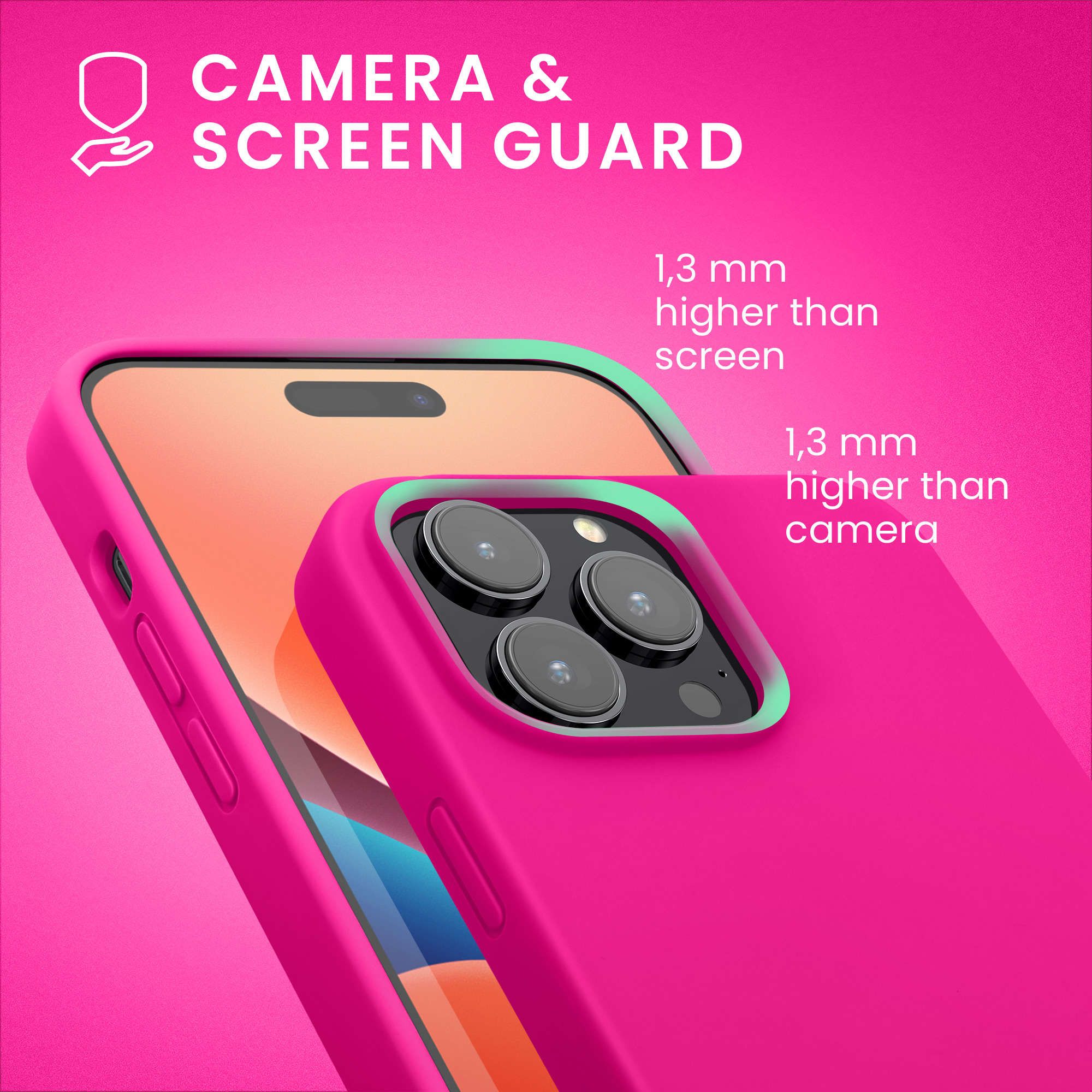 Pouzdro pro iPhone 14 Pro Max kwmobile tenké silikonové - neonově růžová