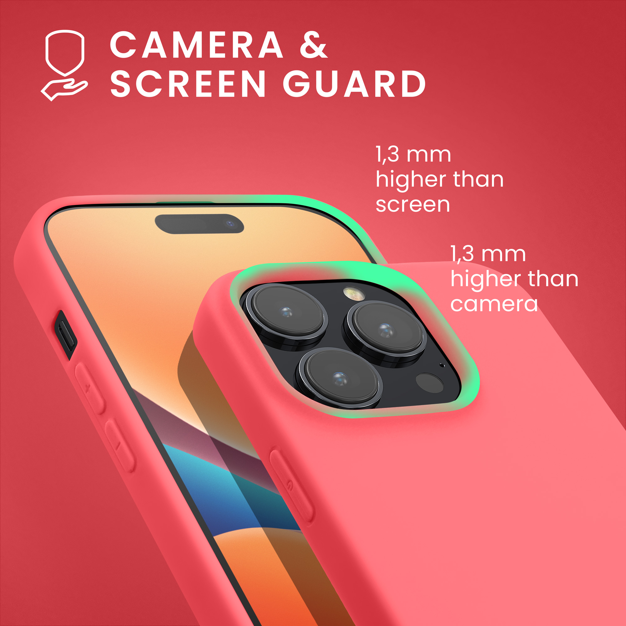 Pouzdro pro iPhone 14 Pro kwmobile tenké silikonové - neonově korálová