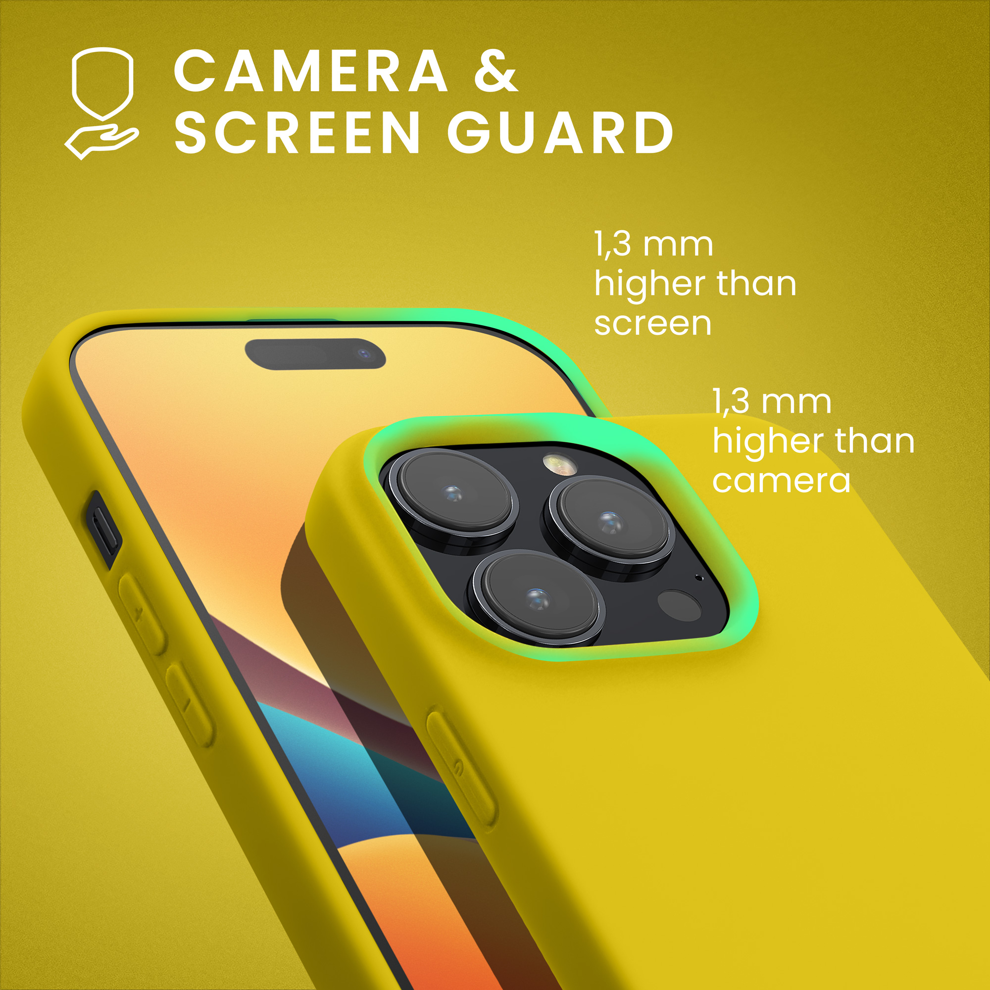 Pouzdro pro iPhone 14 Pro kwmobile tenké silikonové - zářivě žlutá