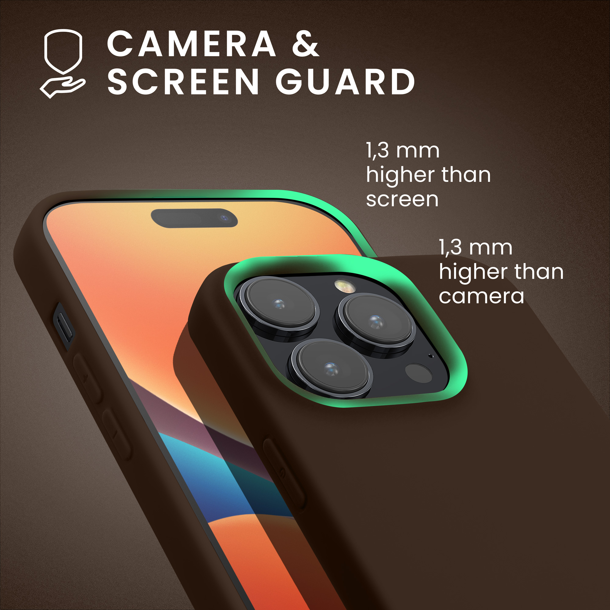 Pouzdro pro iPhone 14 Pro kwmobile tenké silikonové - čokoládová