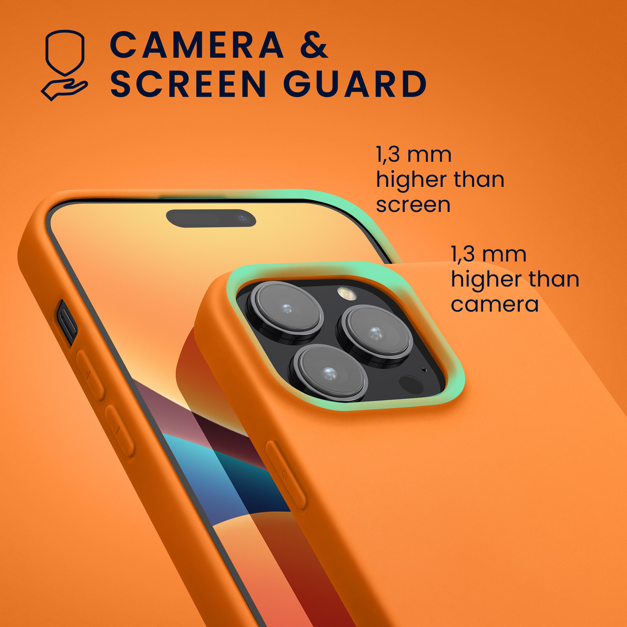 Nabíječka kwmobile slim soft-touch iPhone 14 Pro Max oranžová