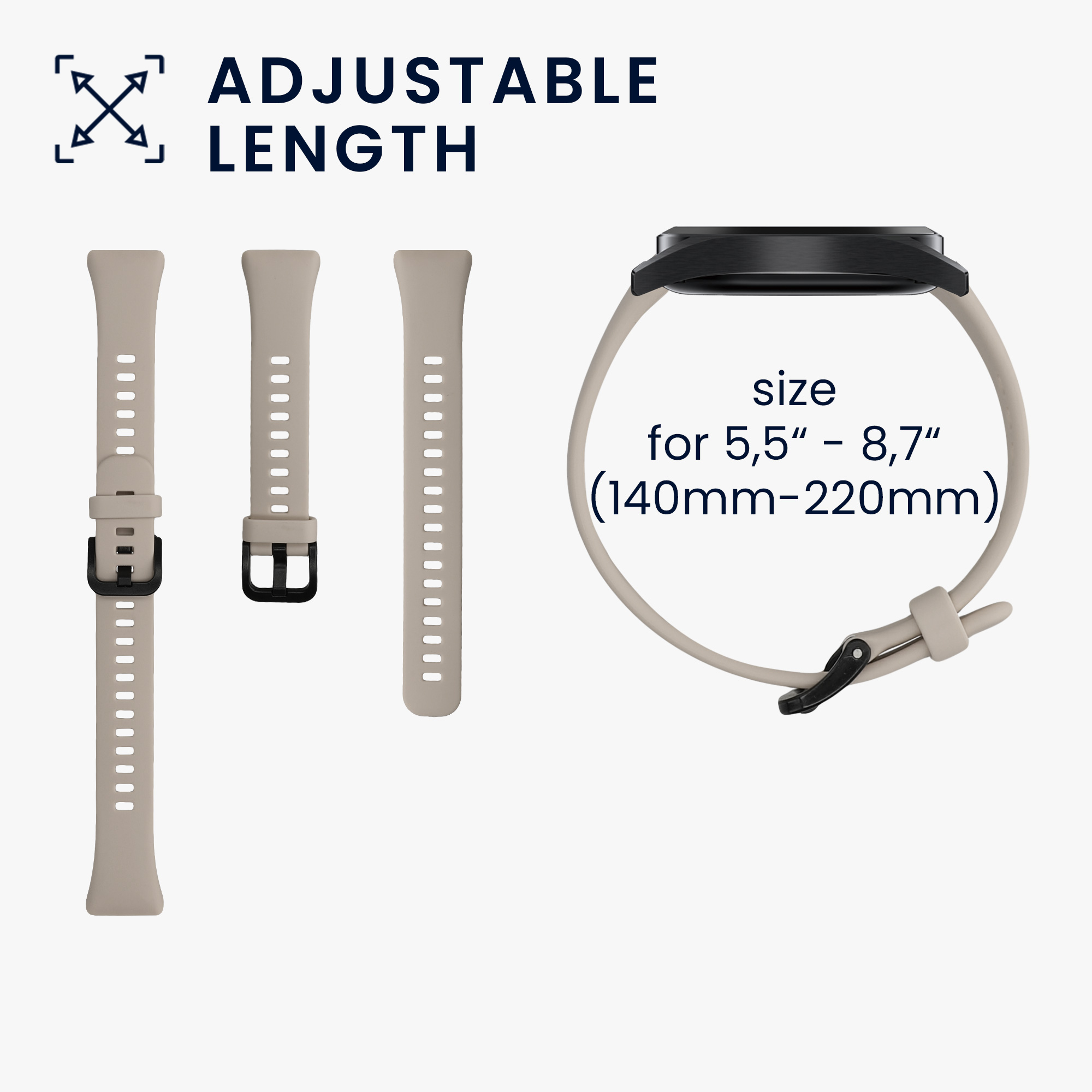Řemínky pro Huawei Band 6 & 6 Pro / Honor Band 7 & 6 kwmobile silikonové - tmavě zelená / béžová
