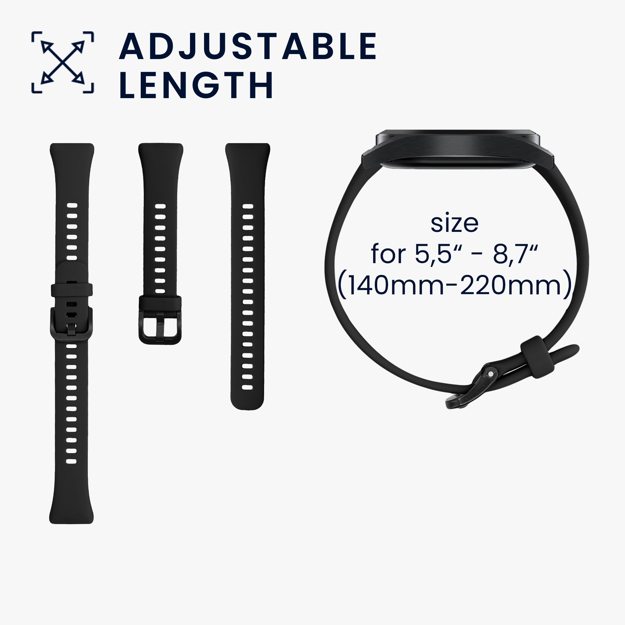 Sada řemínků na chytré hodinky Huawei Band 6 / 6 Pro / Honor Band 7 / 6 2 ks černo-bílé