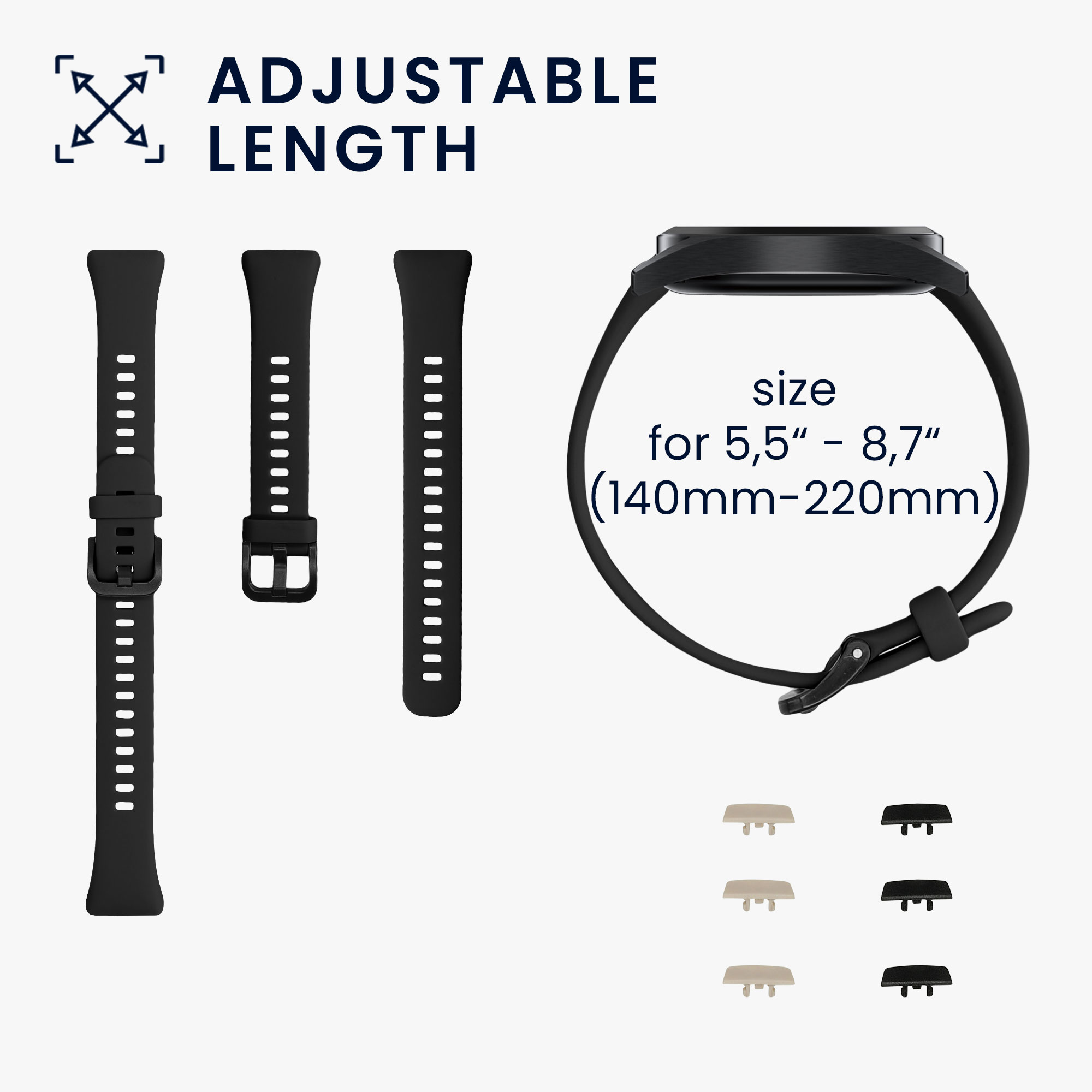 Sada řemínků na chytré hodinky Huawei Band 6 2 ks černo-béžové