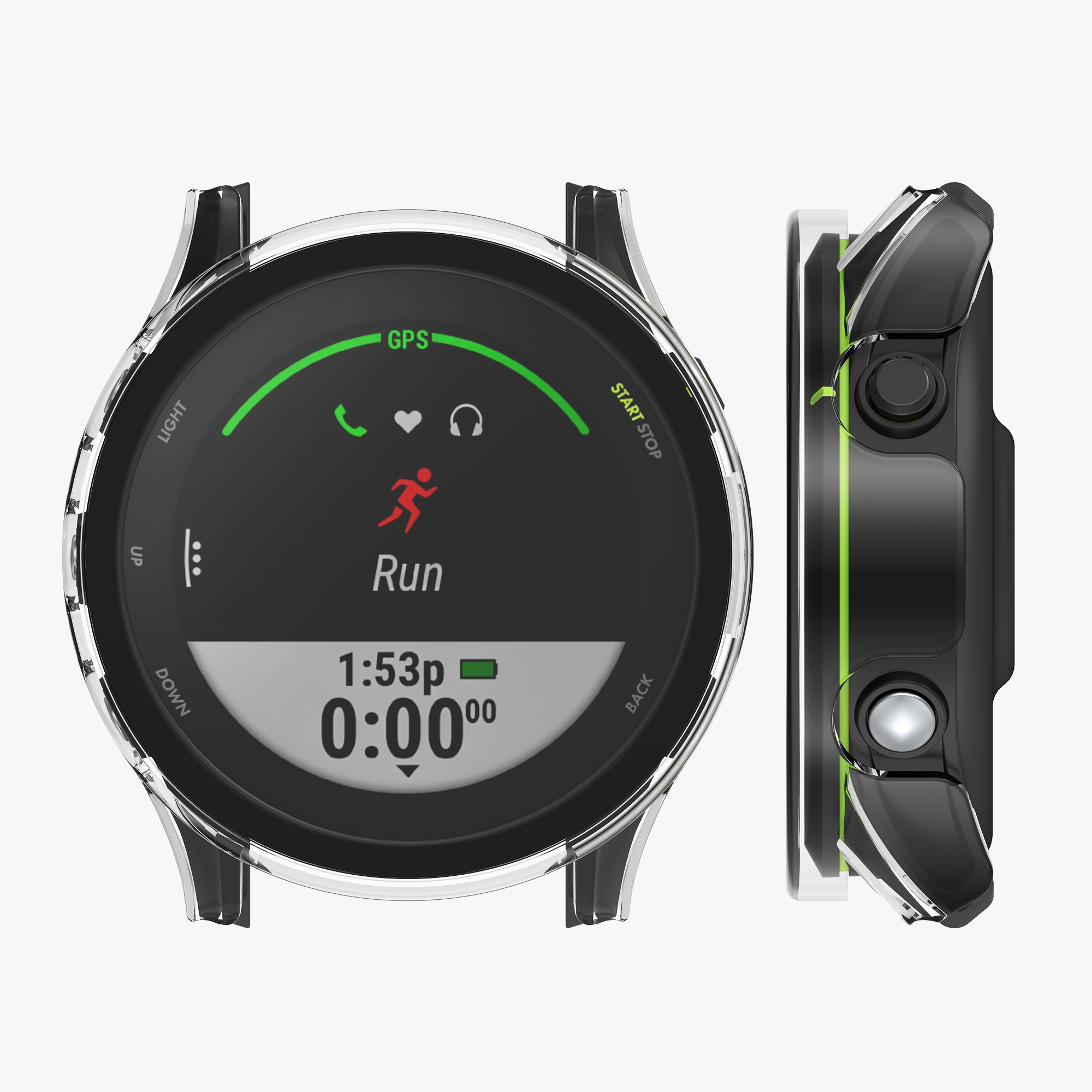 Tvrzené sklo s rámečkem Garmin Forerunner 255 / 255 kwmobile 2 ks černá / transp