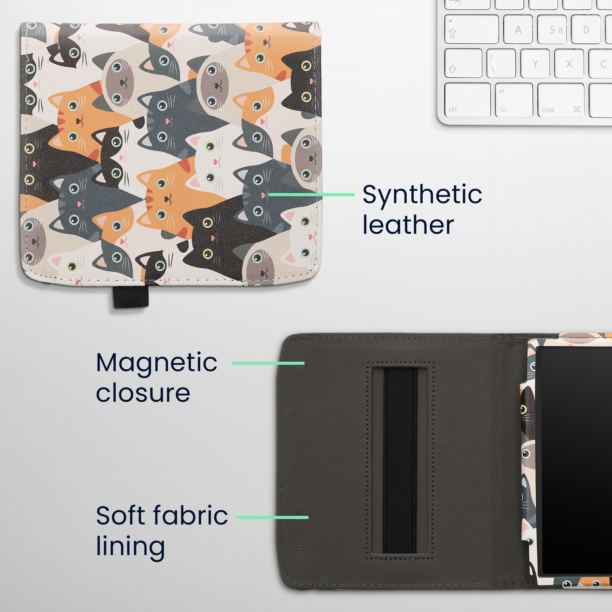 Flip pouzdro na čtečku Pocketbook Era / Era Color černo-bílé se stojánkem