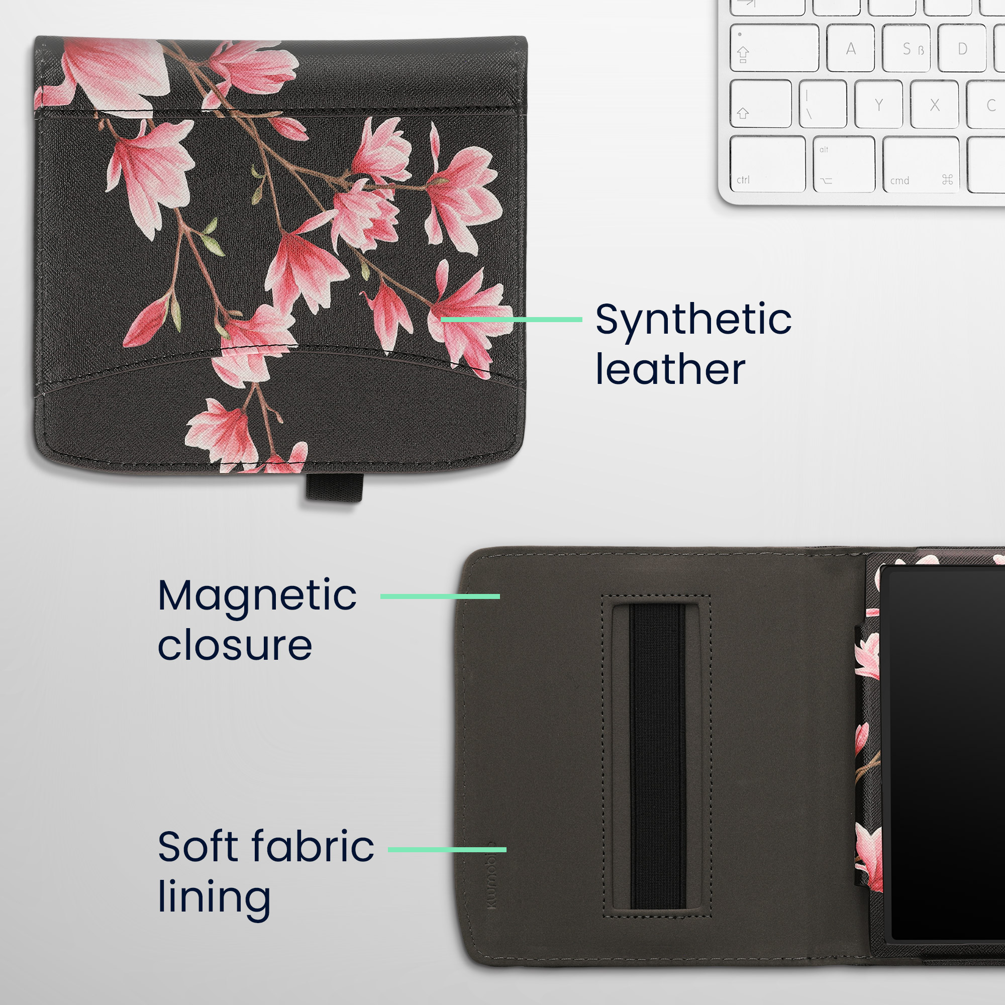 Flip pouzdro na čtečku Pocketbook Era / Era Color bílo-černé se stojánkem