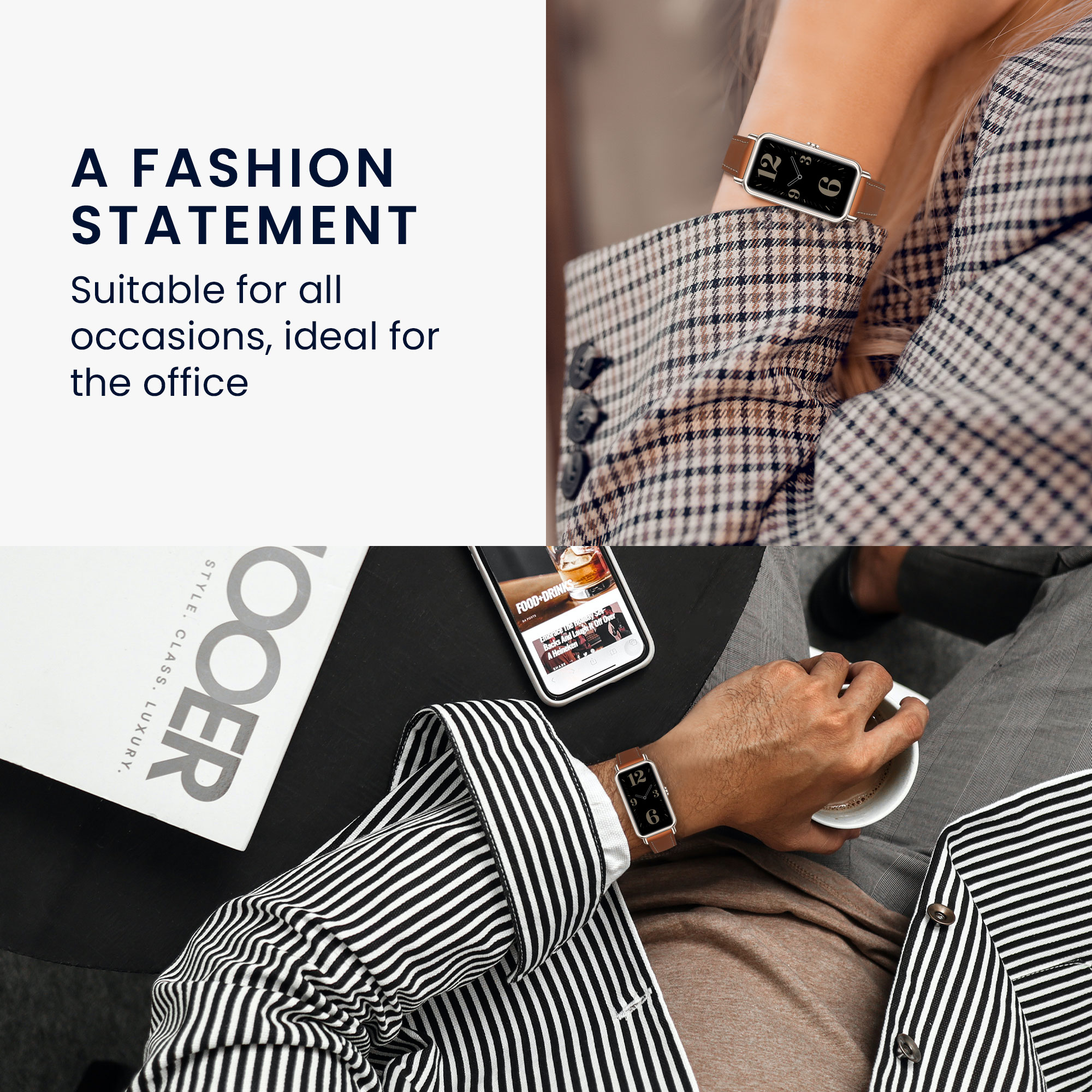Kožený řemínek Huawei Watch Fit mini hnědá kwmobile